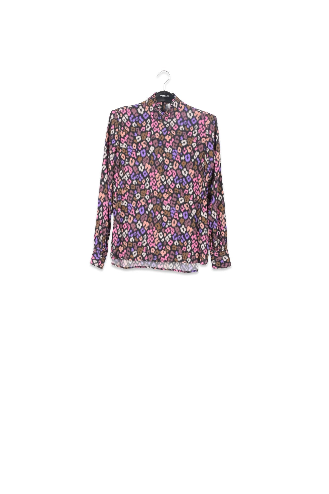 Kleurrijke luipaardtop met hoge hals RE—SSENTIEL | Essentiel second hand