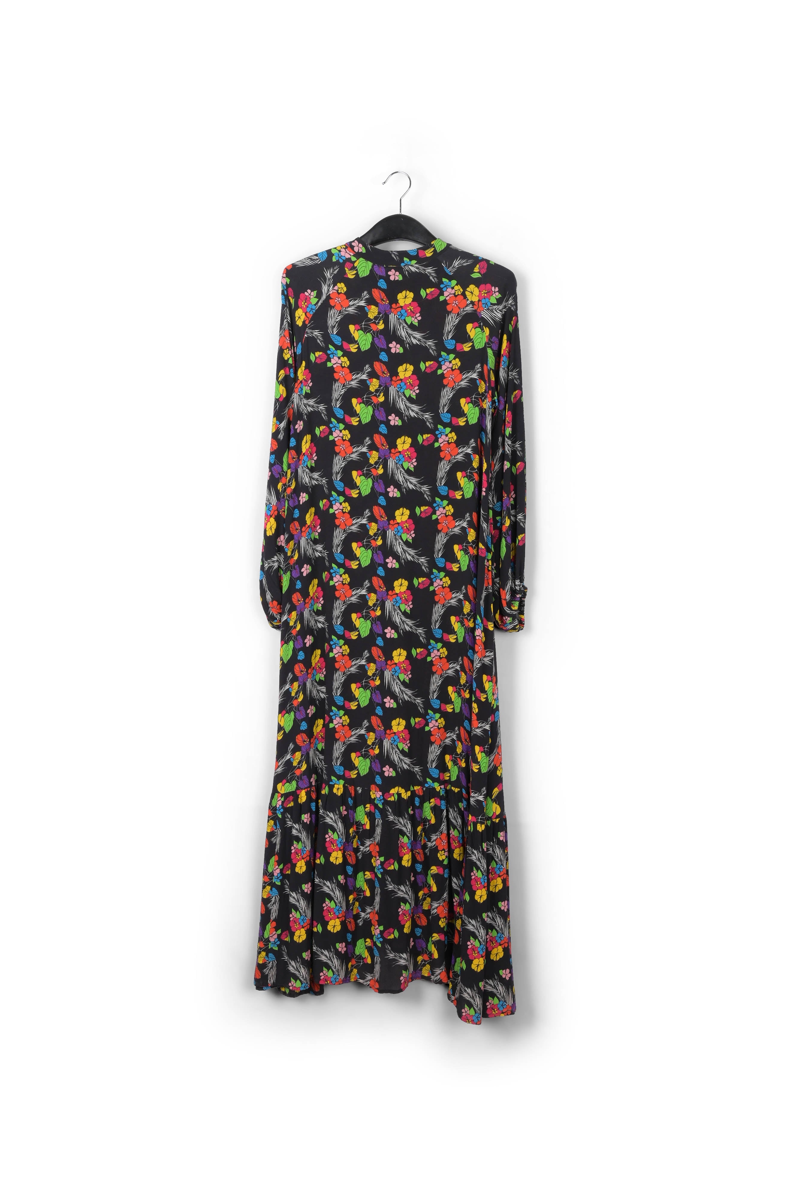 Robe maxi noire à imprimé tropical RE—SSENTIEL | Essentiel second hand