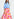 Pink and yellow plissé midi skirt Faume - seconde main