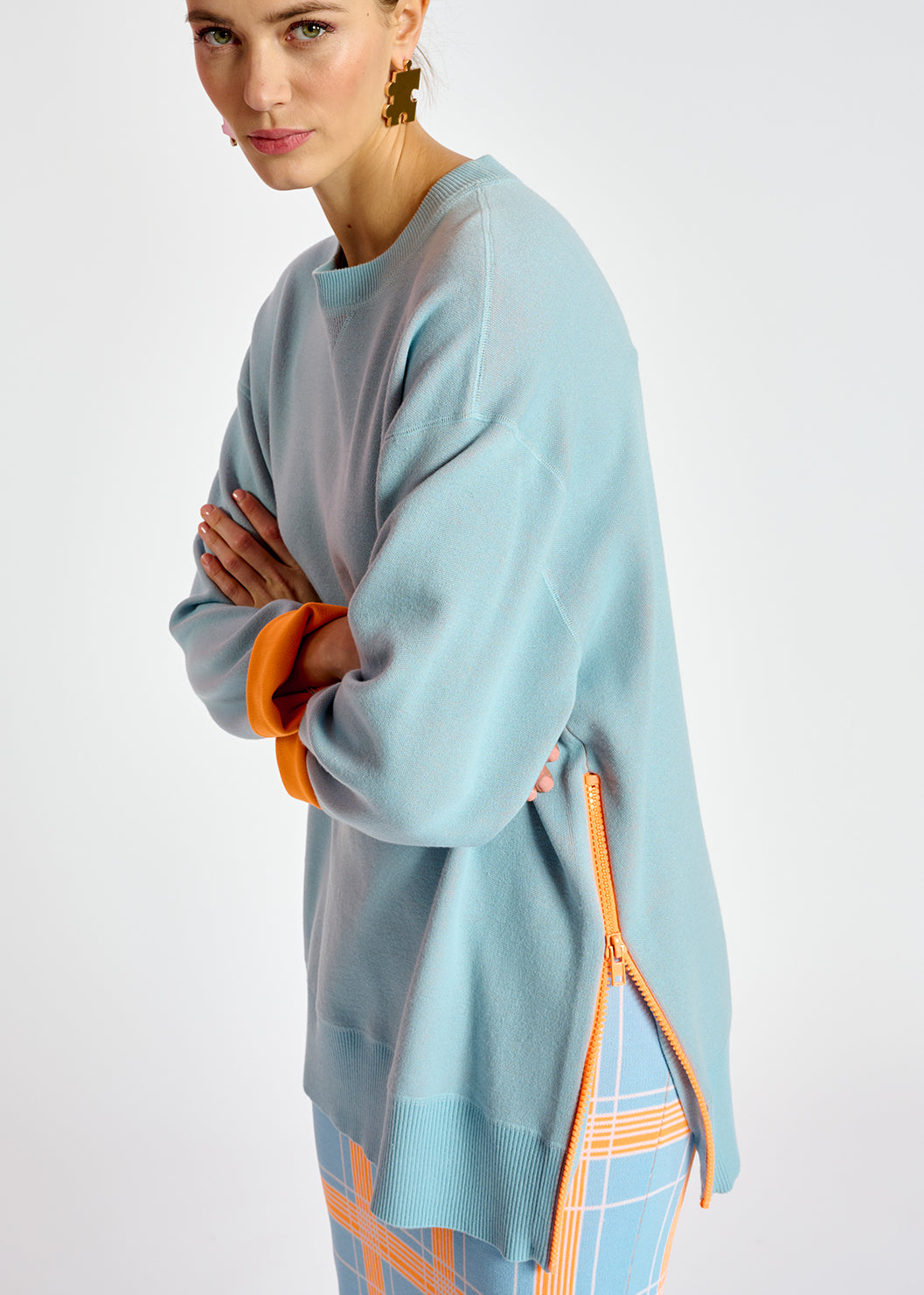 Light blue sweater with boxy cut RE—SSENTIEL | Essentiel second hand