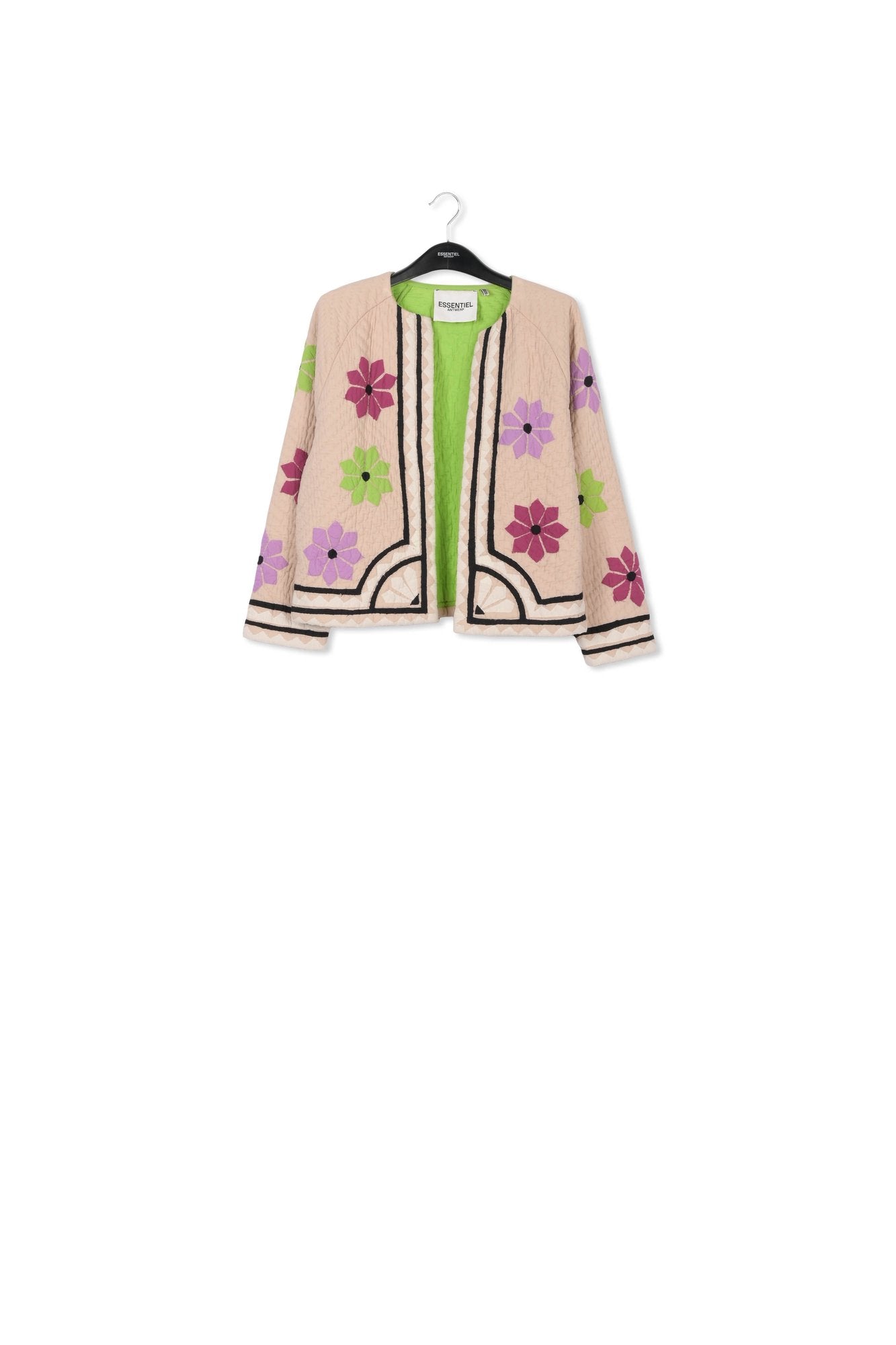 Off-white quilted jacket with flower patches RE—SSENTIEL | Essentiel second hand