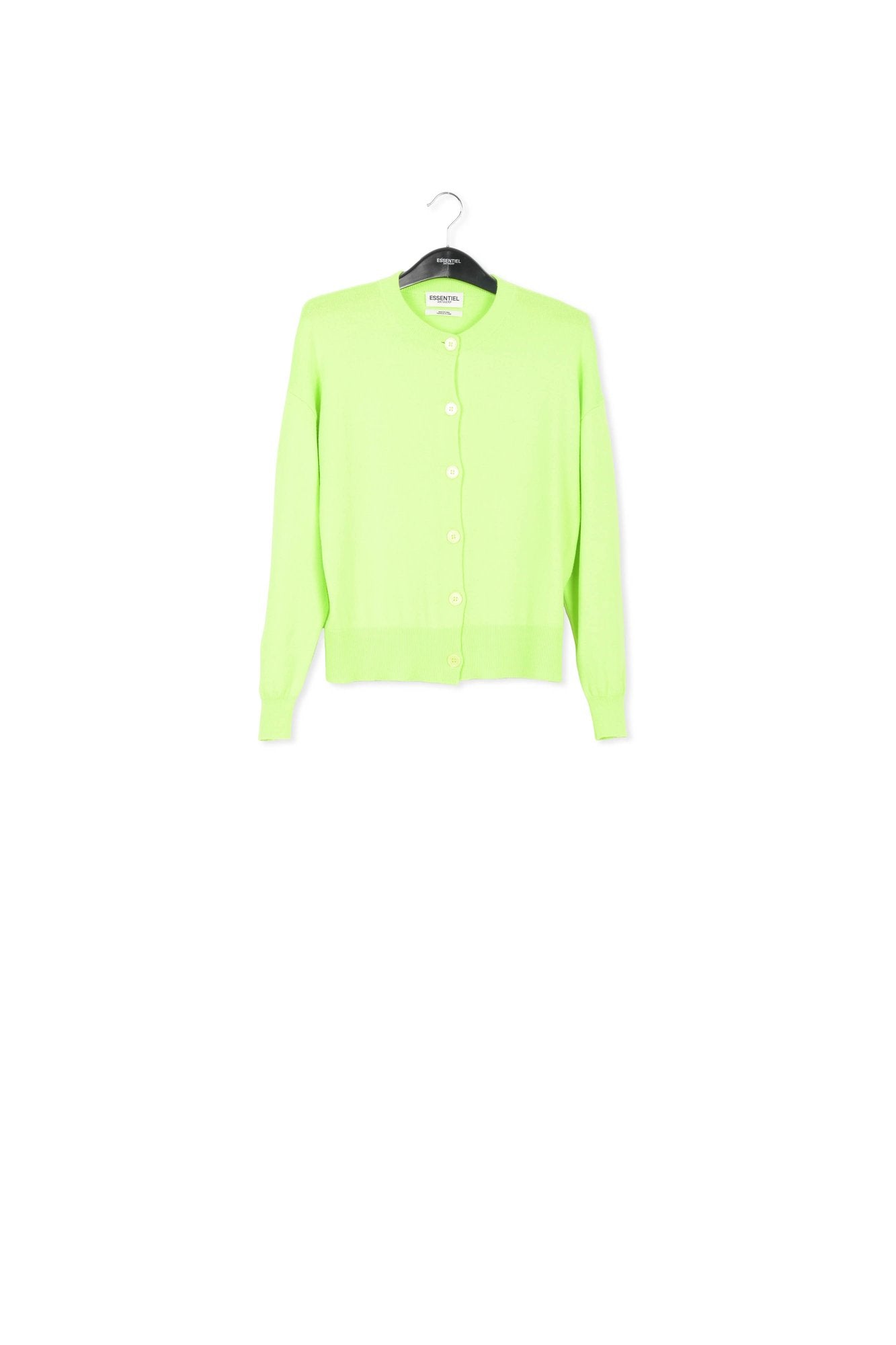 Neon yellow fine-knit cardigan RE—SSENTIEL | Essentiel second hand