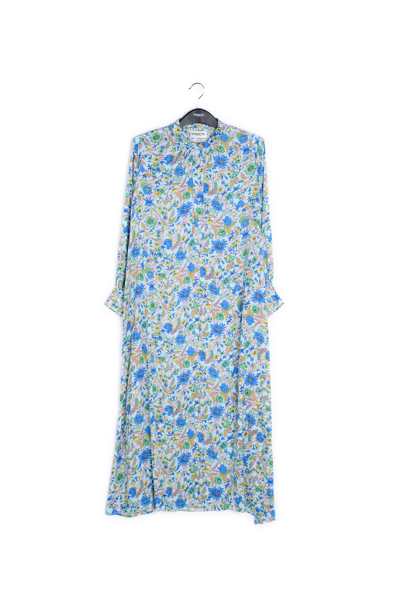 Light blue floral-print shirt dress RE—SSENTIEL | Essentiel second hand