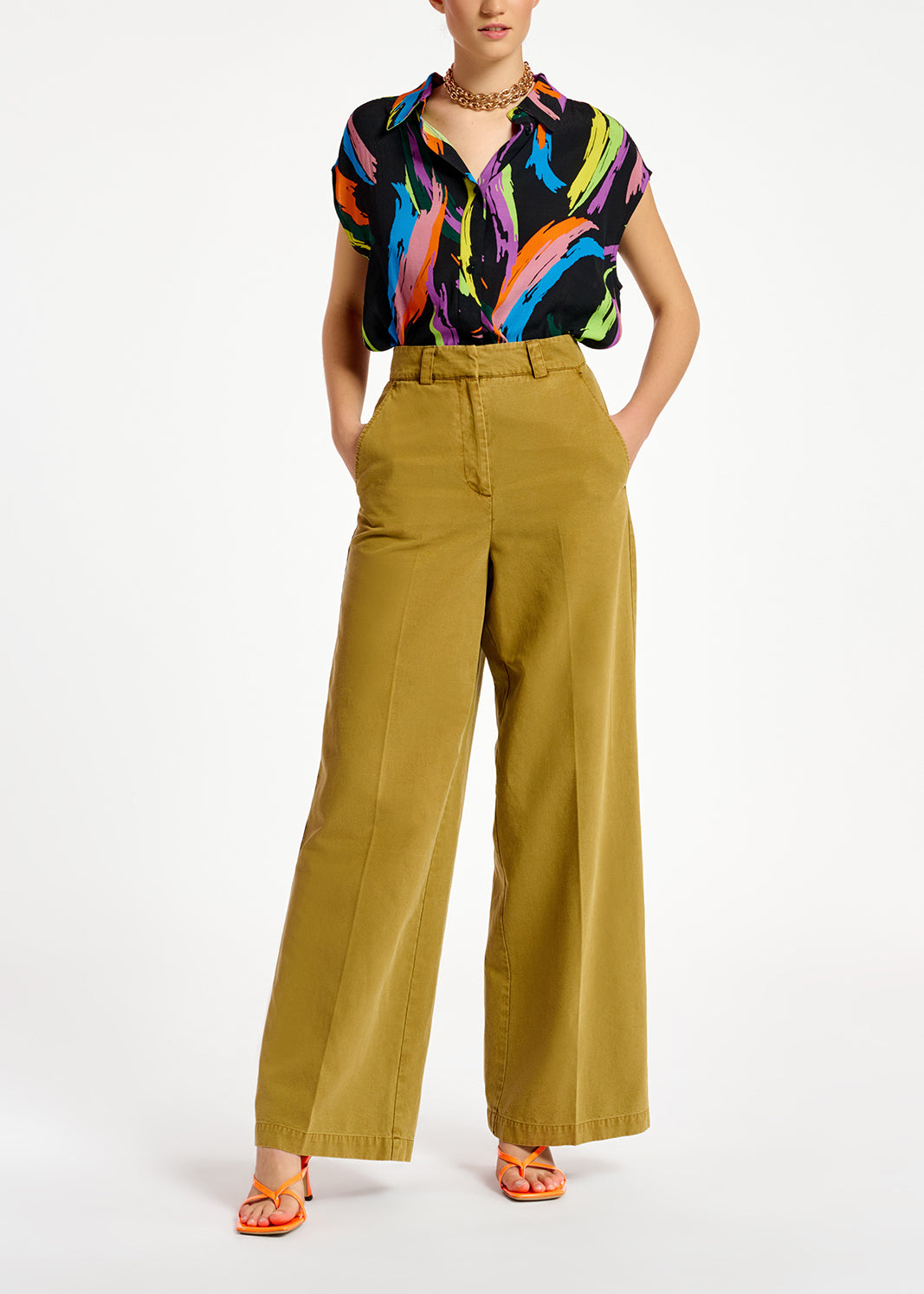 Multicolor abstract print sleeveless shirt RE—SSENTIEL | Essentiel second hand