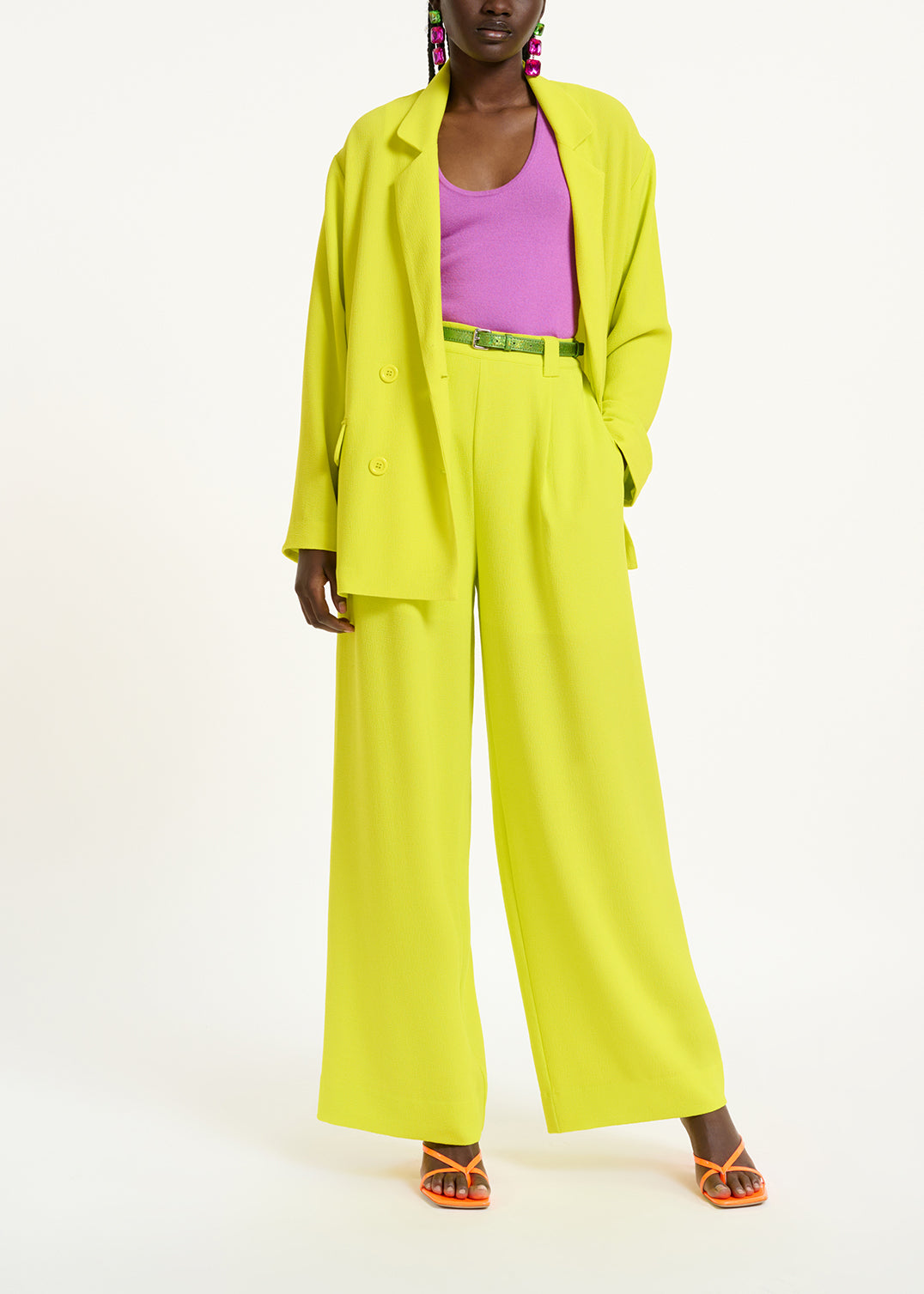 Yellow wide-leg pants RE—SSENTIEL | Essentiel second hand