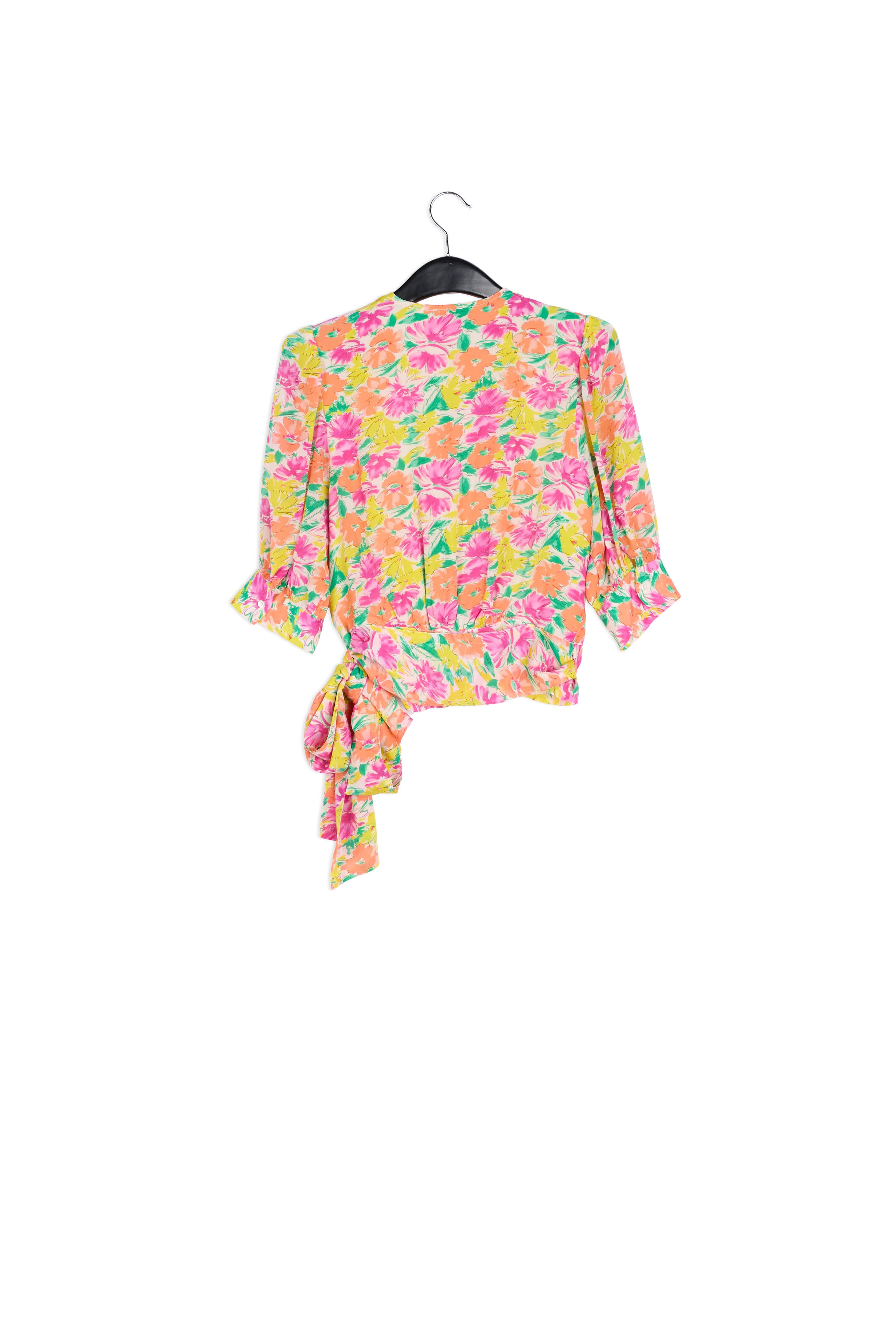Multicolored floral-print wrap top RE—SSENTIEL | Essentiel second hand