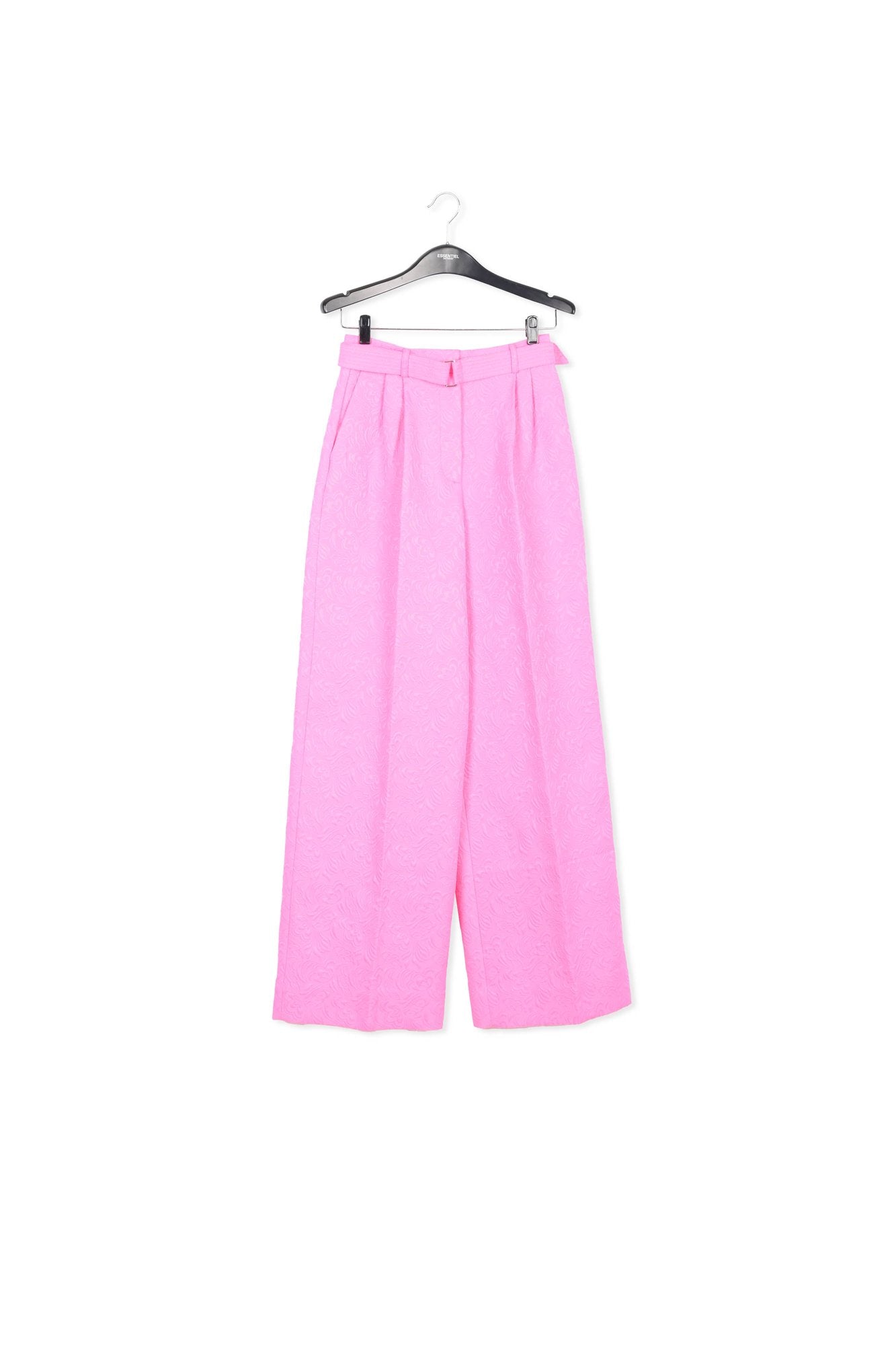 Pink jacquard straight-leg pants RE—SSENTIEL | Essentiel second hand