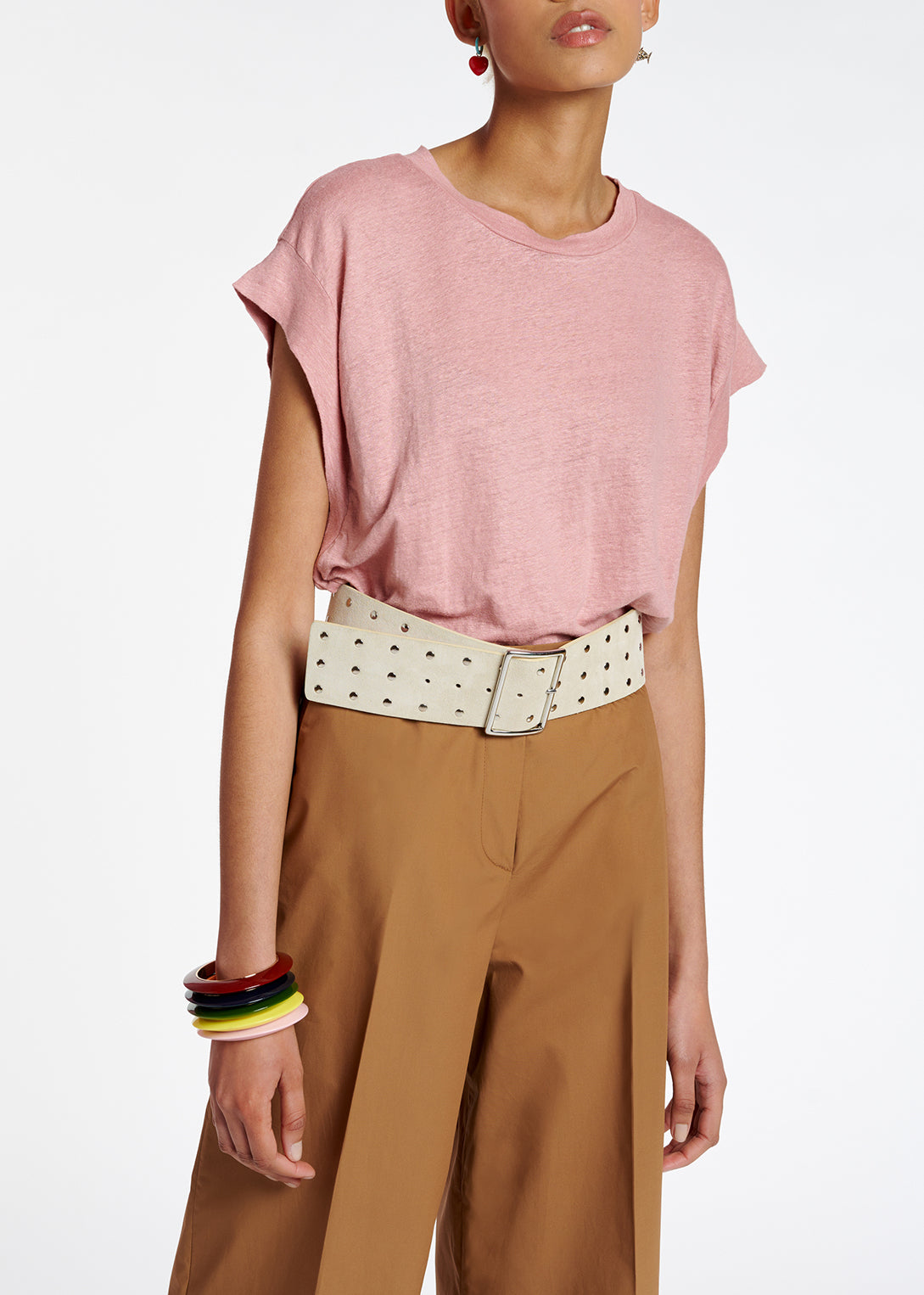 T-shirt en lin rose clair RE—SSENTIEL | Essentiel second hand