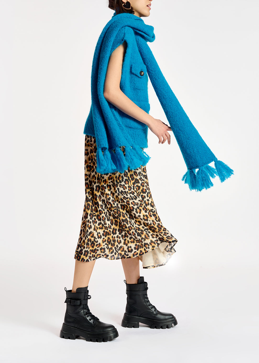 Jupe midi à imprimé léopard RE—SSENTIEL | Essentiel second hand