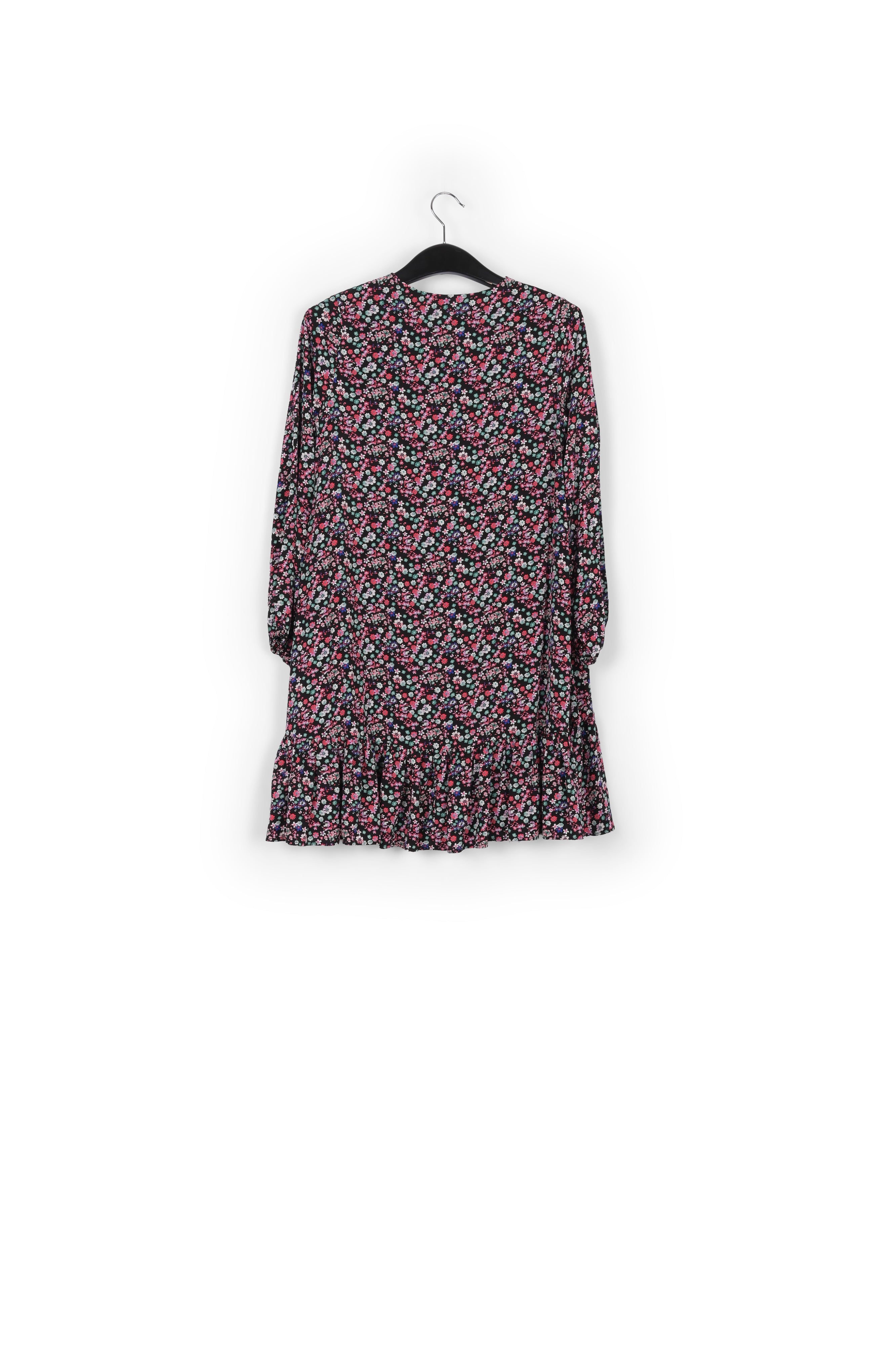 Black floral-print mini dress RE—SSENTIEL | Essentiel second hand