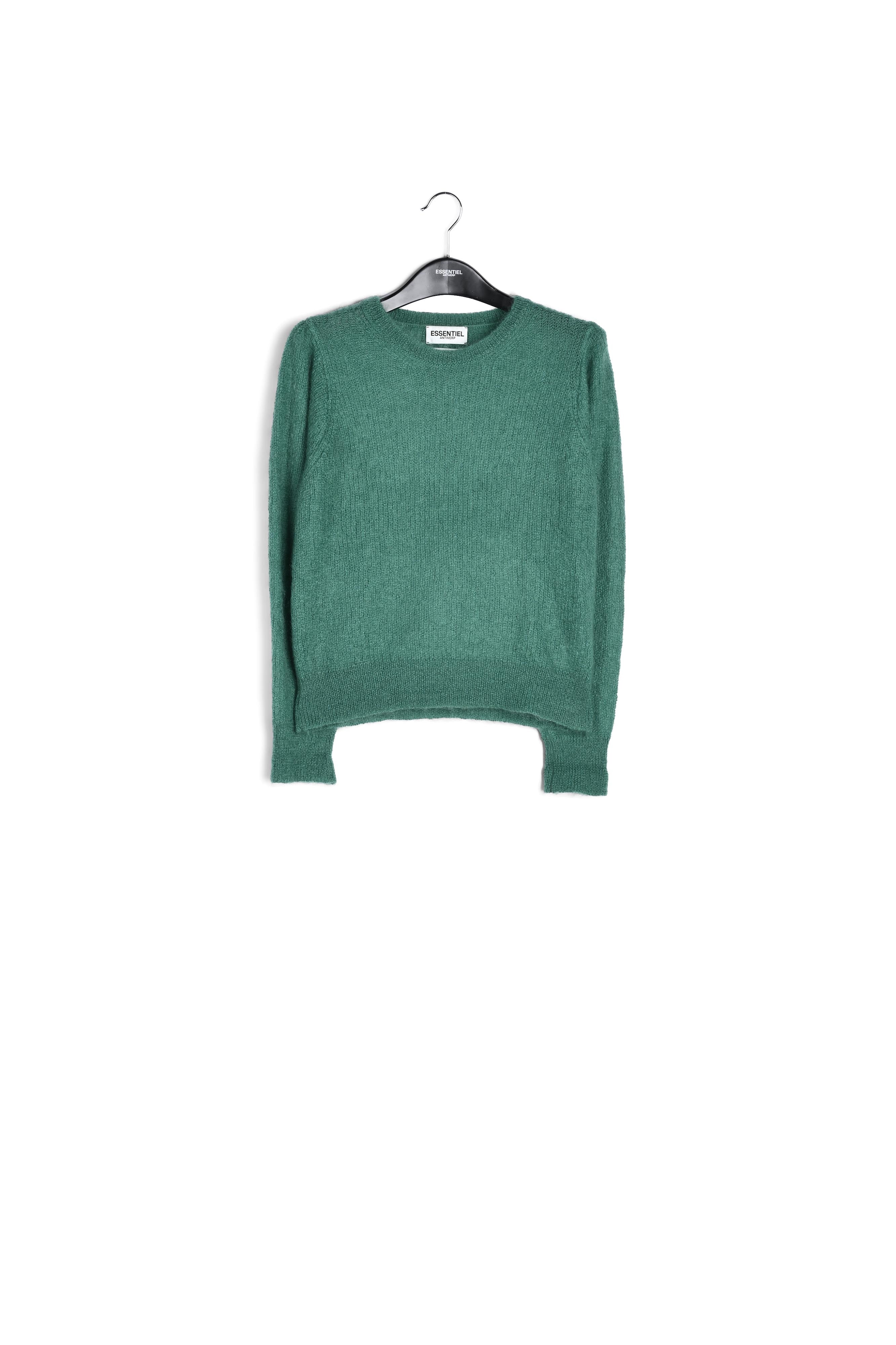 Blue mohair-blend knit sweater with puffed shoulders RE—SSENTIEL | Essentiel second hand