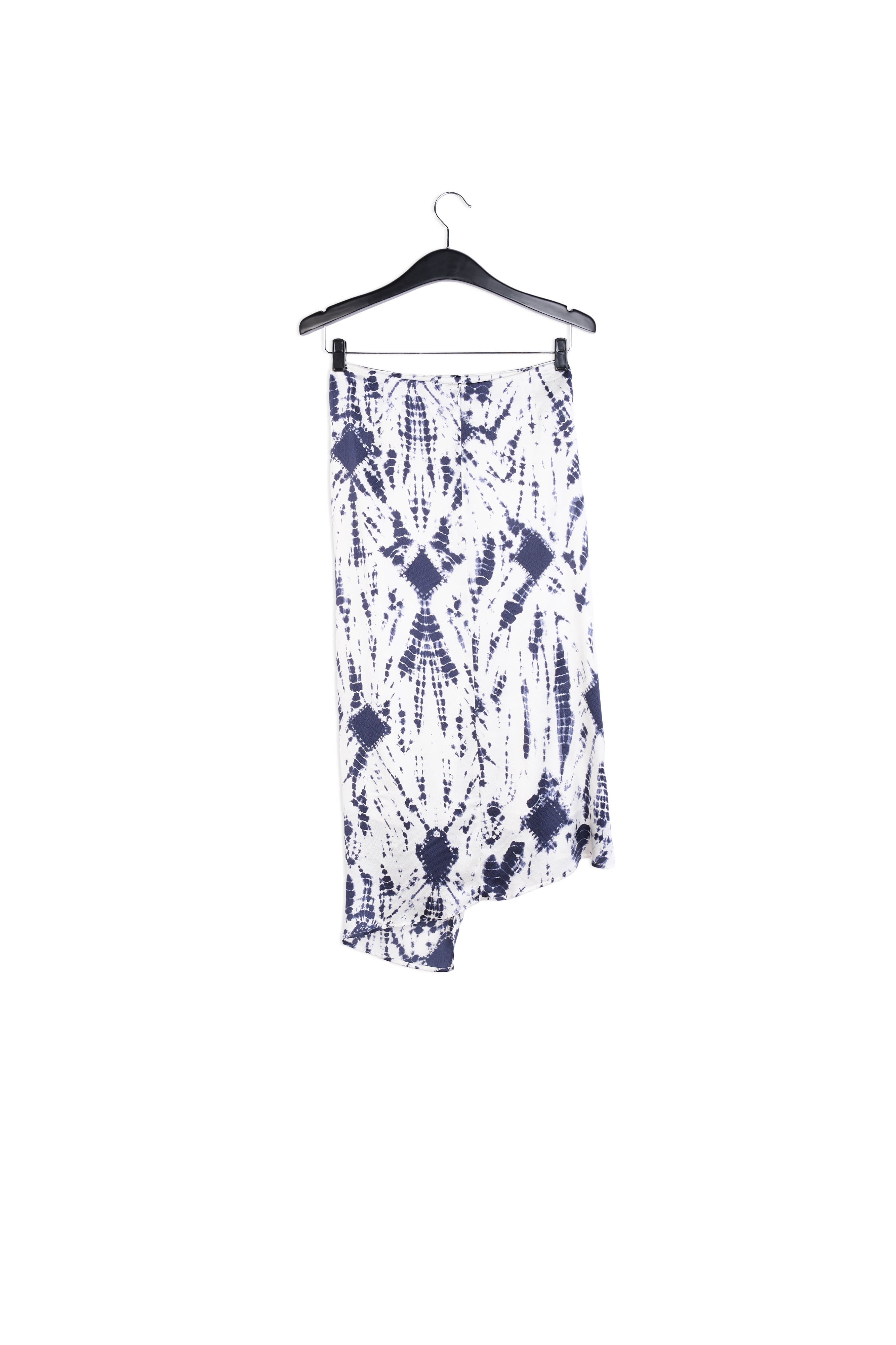 Jupe midi en soie tie-dye blanc cassé et vert RE—SSENTIEL | Essentiel second hand
