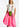 Neon pink gathered mini skirt Faume - seconde main