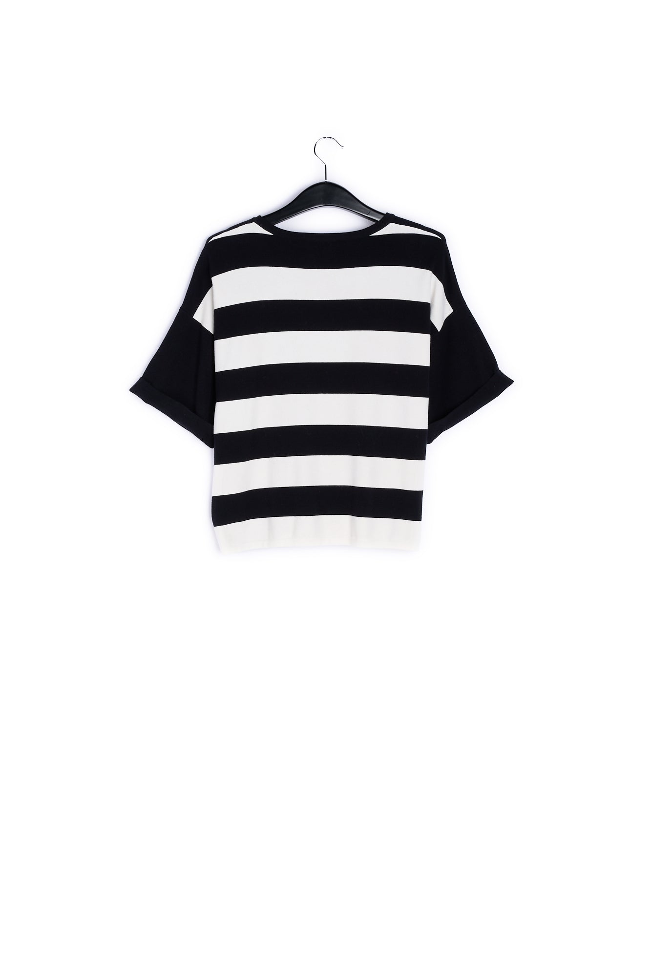 Green striped short-sleeved sweater RE—SSENTIEL | Essentiel second hand