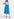 Blue and white polka-dotted midi skirt Faume - seconde main