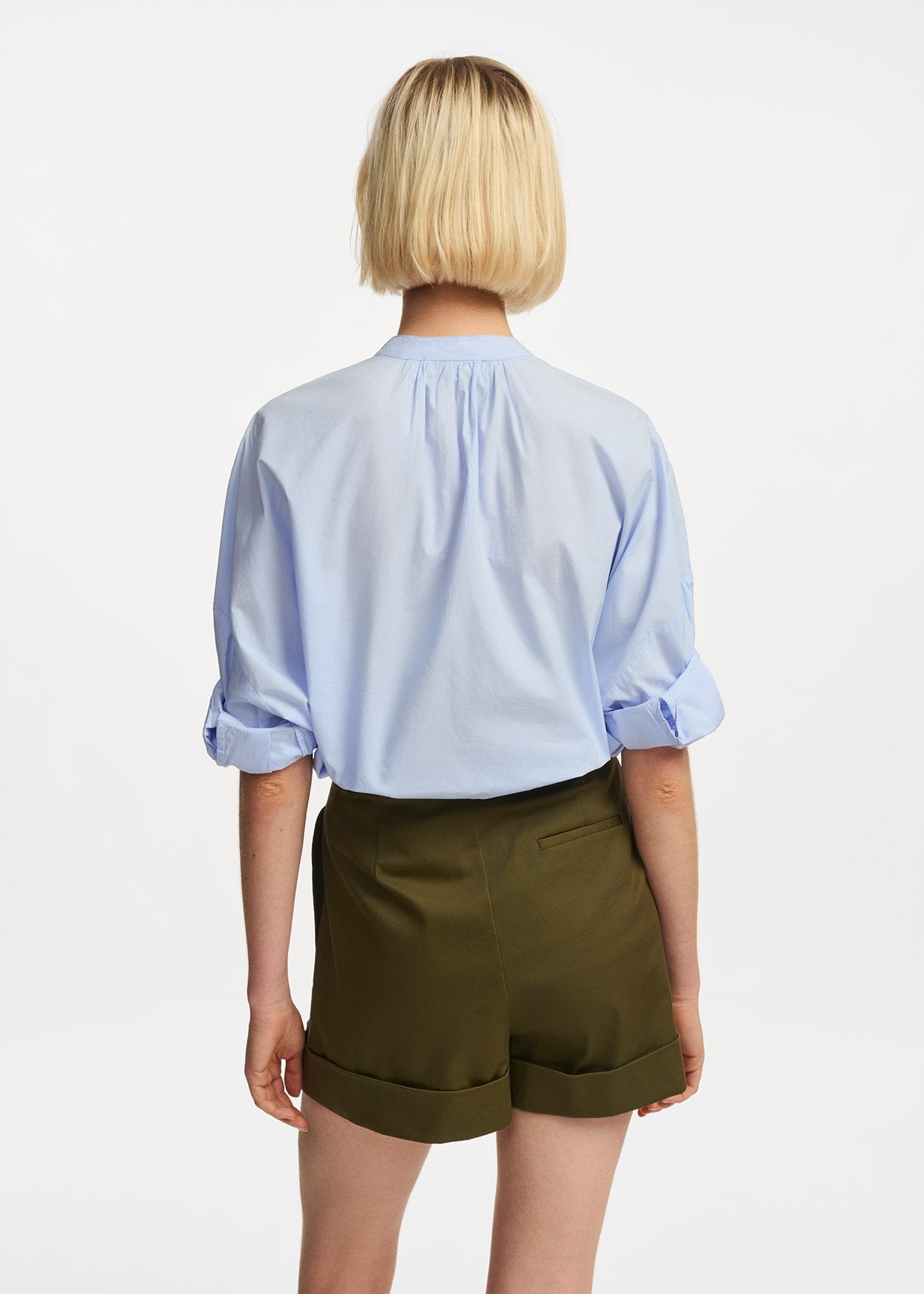 Light blue cotton shirt with embroidery RE—SSENTIEL | Essentiel second hand