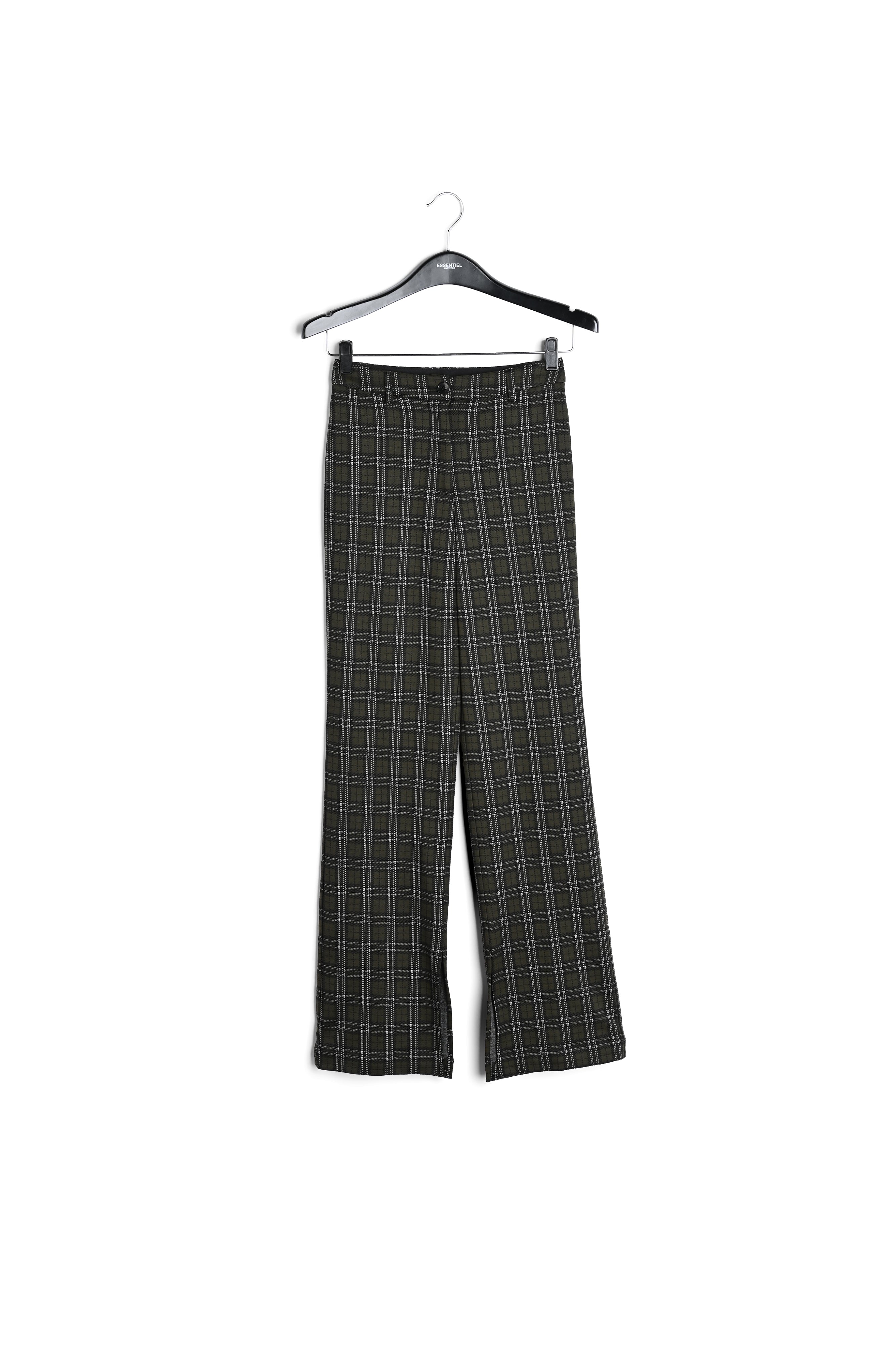 Kaki broek met ruitjes RE—SSENTIEL | Essentiel second hand