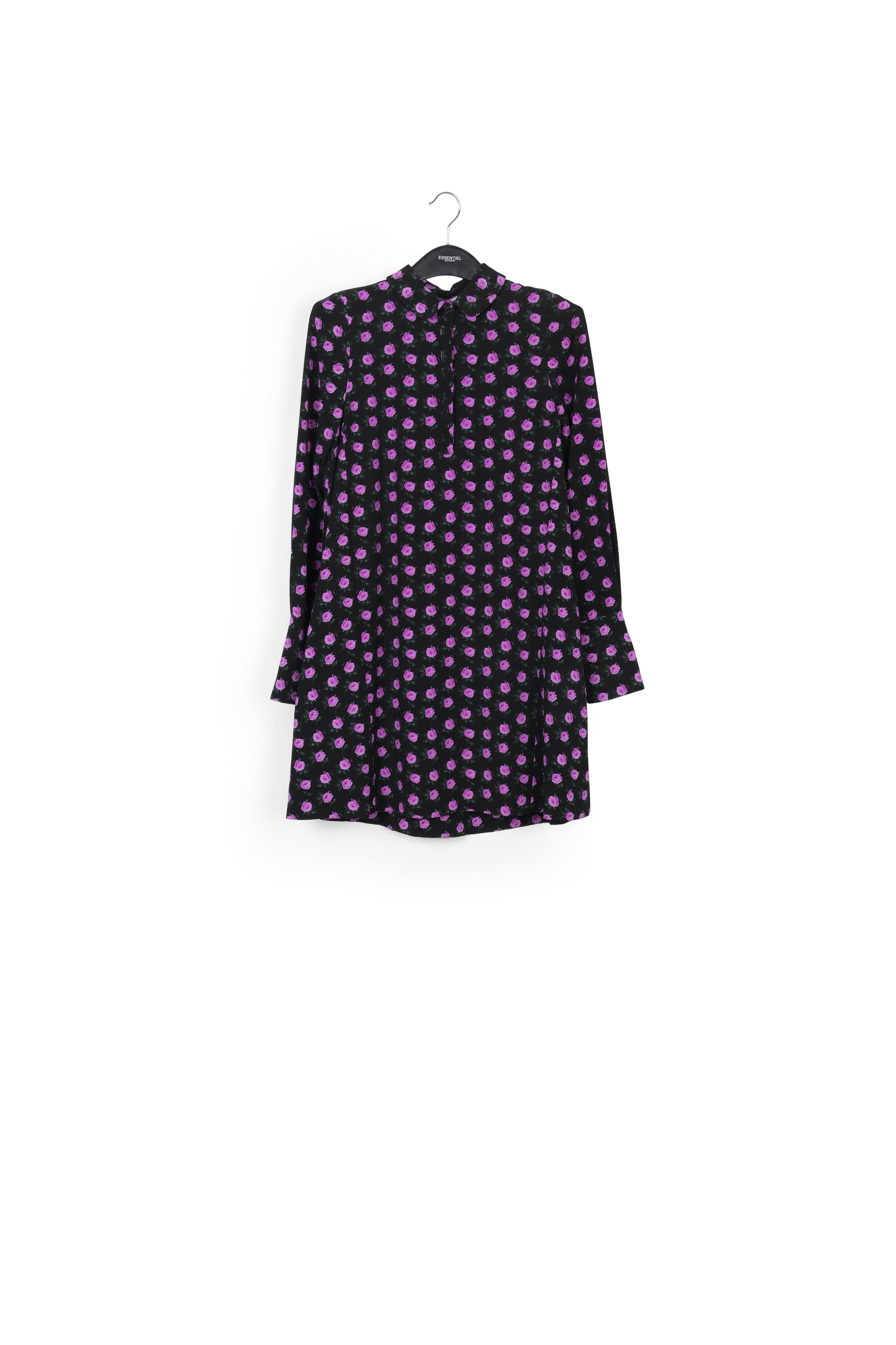Mini robe trapèze noire à imprimé fleuri RE—SSENTIEL | Essentiel second hand