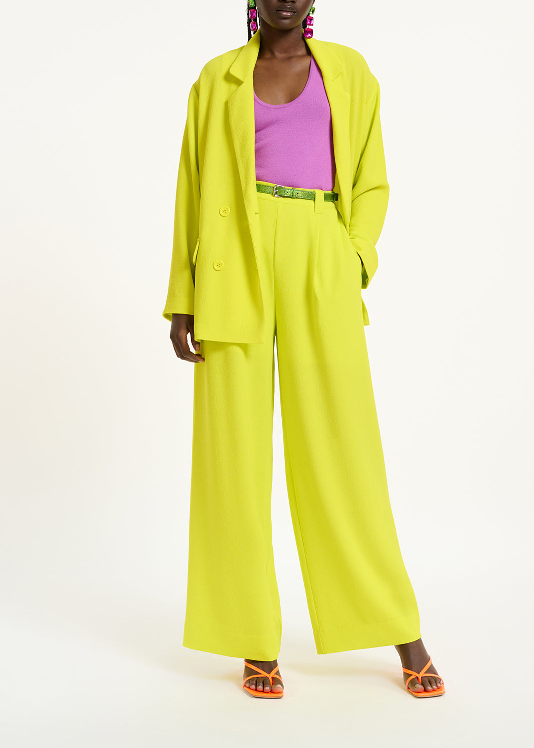 Gele blazer met dubbele knopenrij RE—SSENTIEL | Essentiel second hand