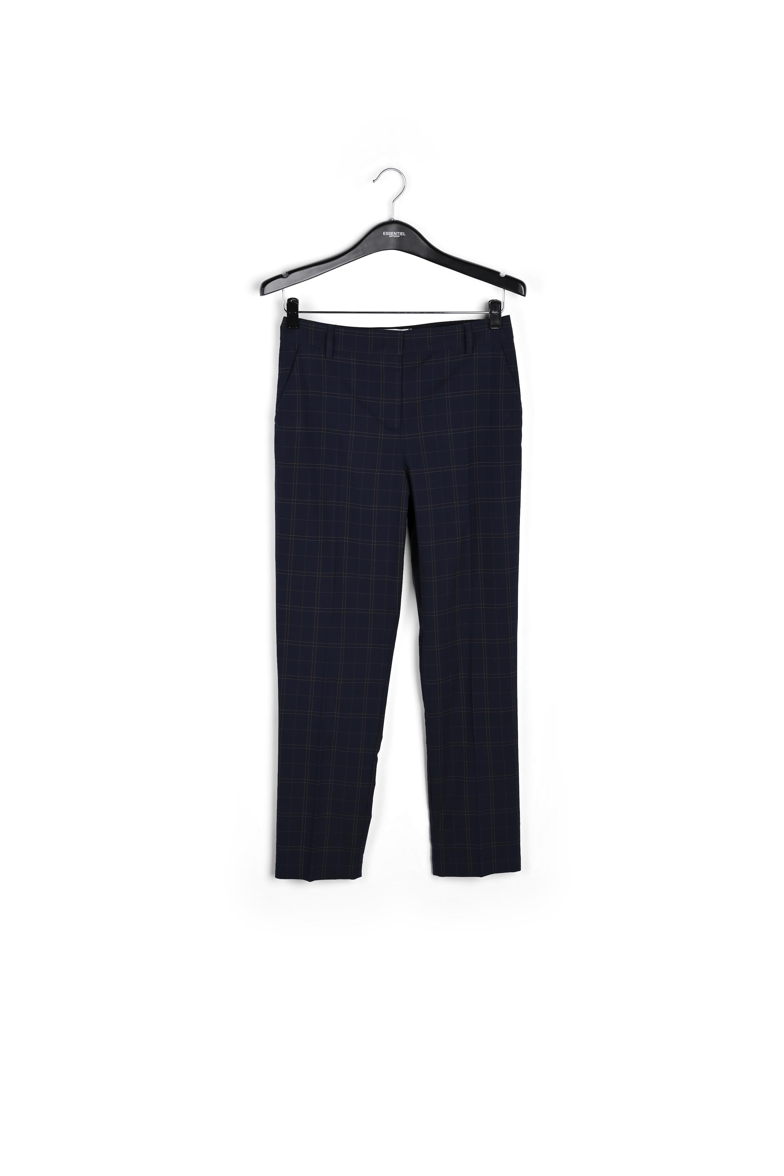 Pantalon bleu foncé à carreaux RE—SSENTIEL | Essentiel second hand