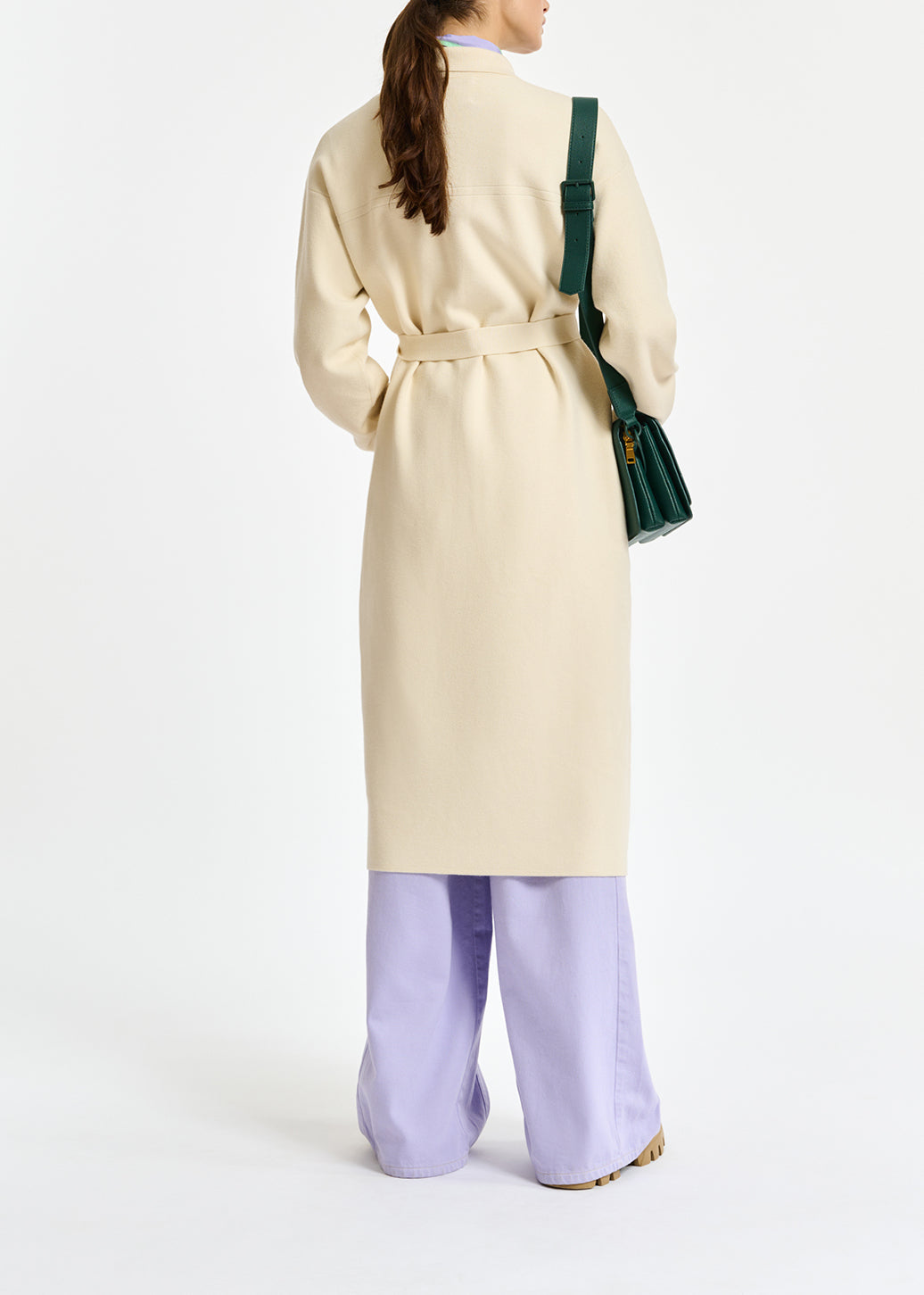 Off-white belted midi-length knit RE—SSENTIEL | Essentiel second hand