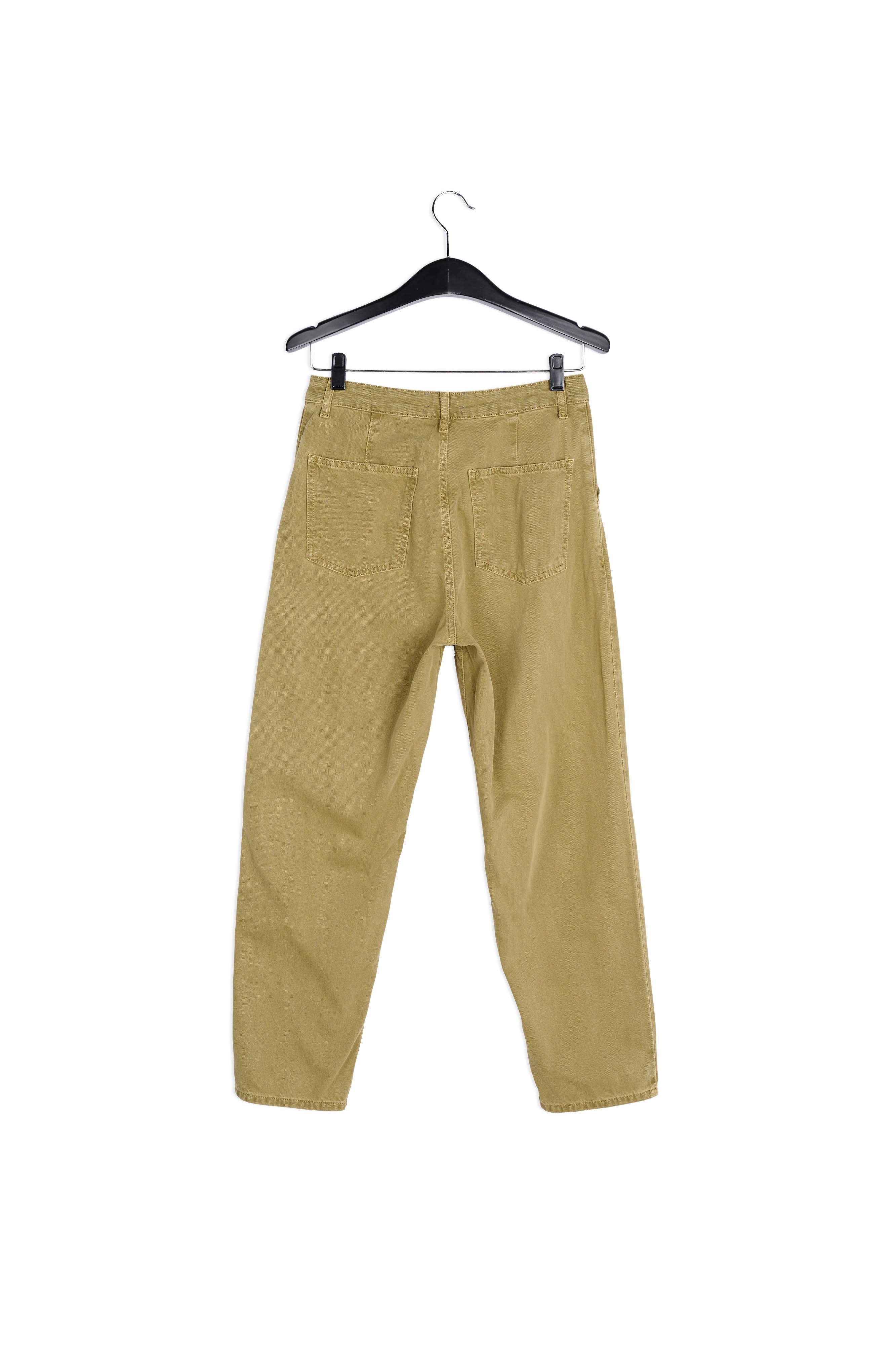 Legergroene jeans met hoge taille RE—SSENTIEL | Essentiel second hand