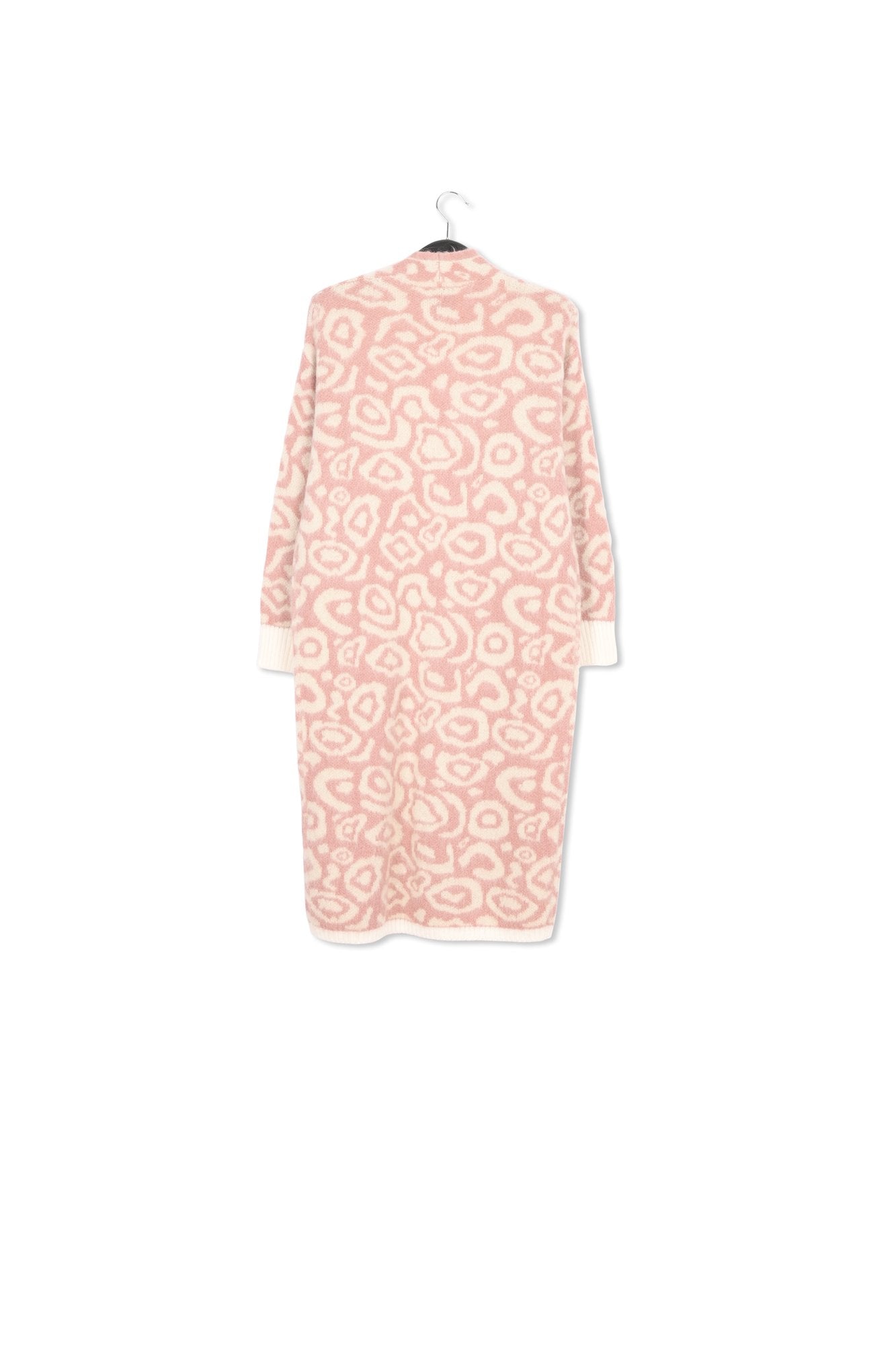 Vintage pink and ecru leopard-print cardigan RE—SSENTIEL | Essentiel second hand