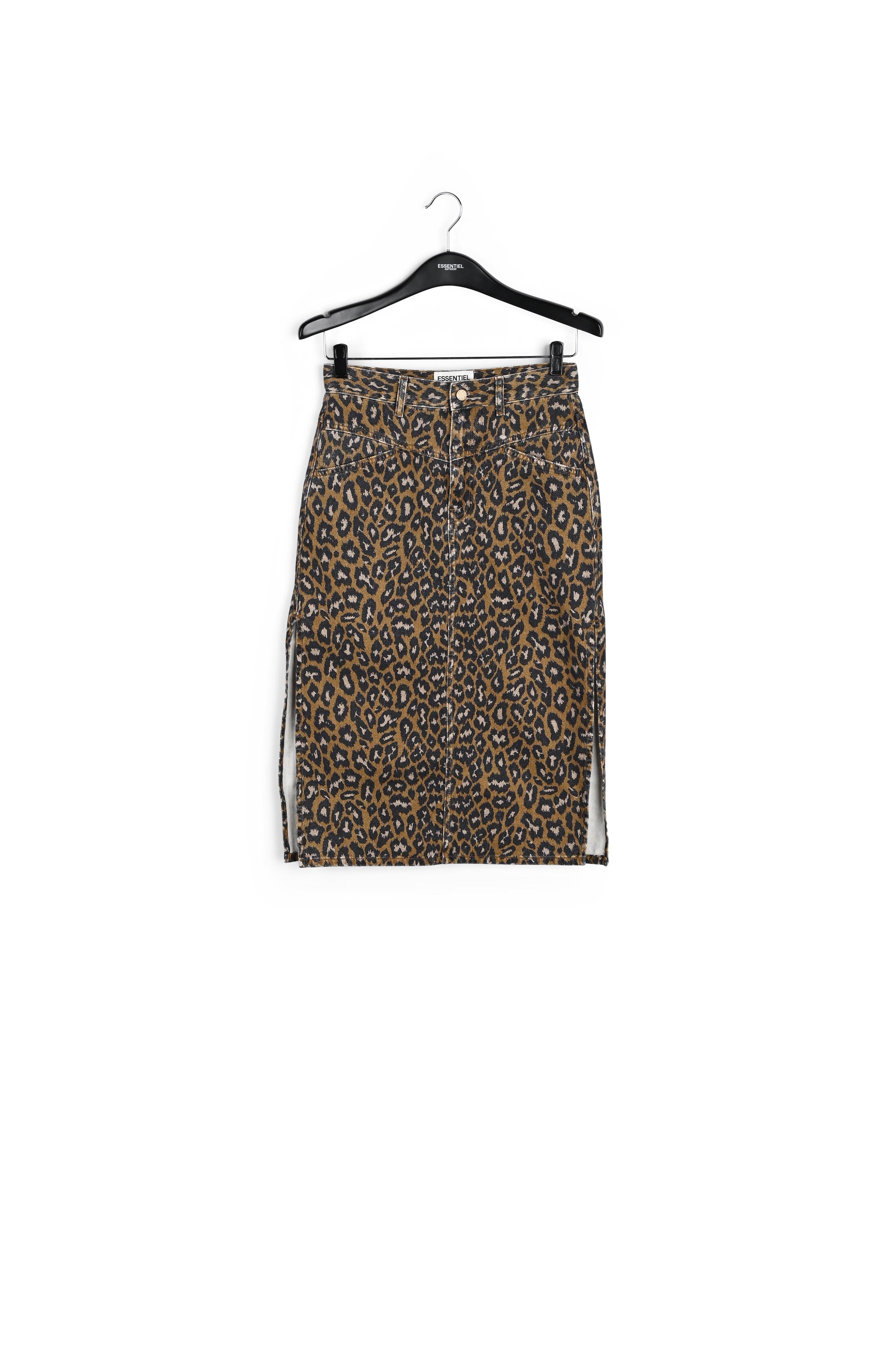 Jupe fourreau midi à imprimé léopard RE—SSENTIEL | Essentiel second hand