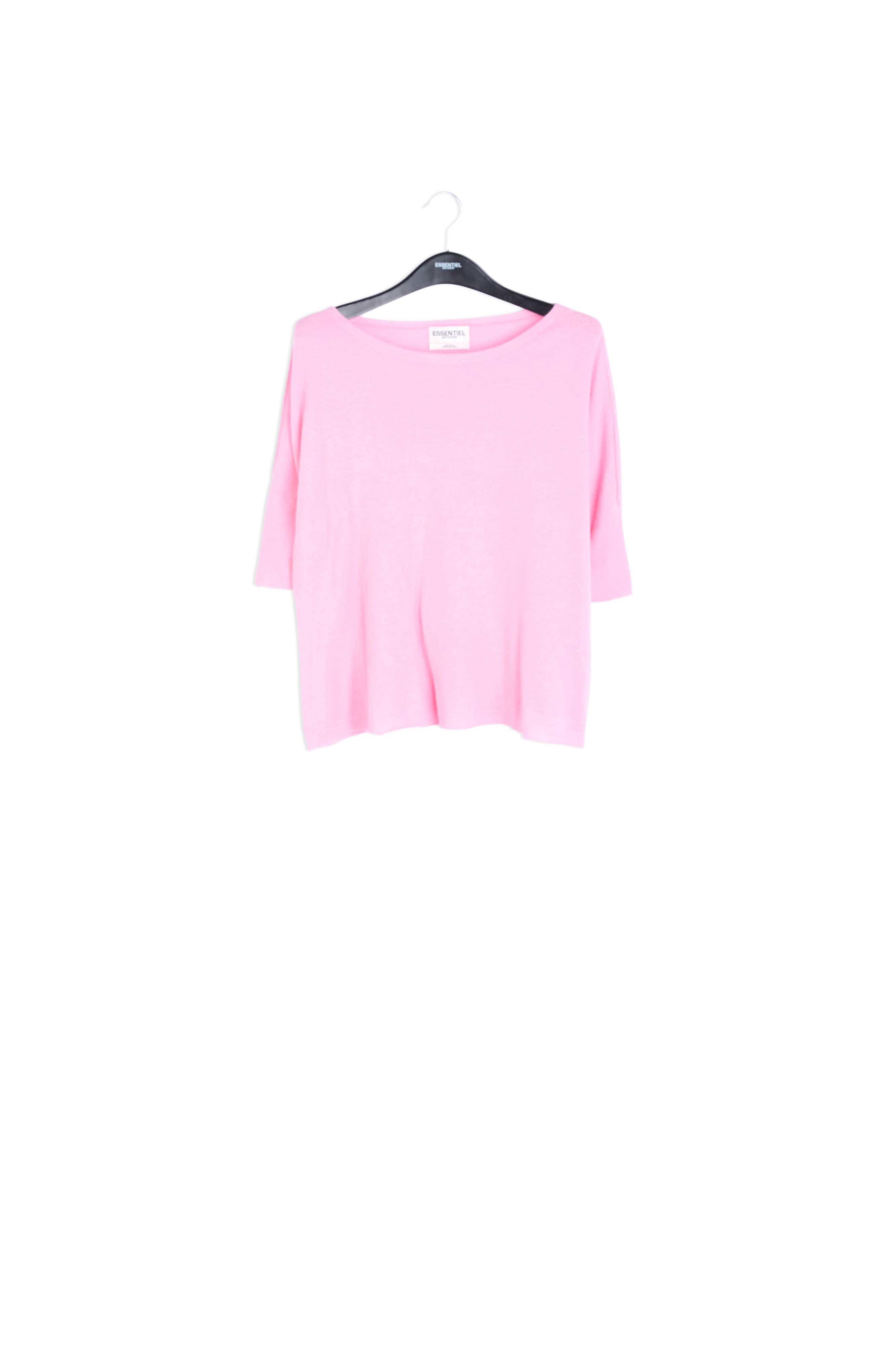 Roze oversized top gebreid van kasjmiermix RE—SSENTIEL | Essentiel second hand
