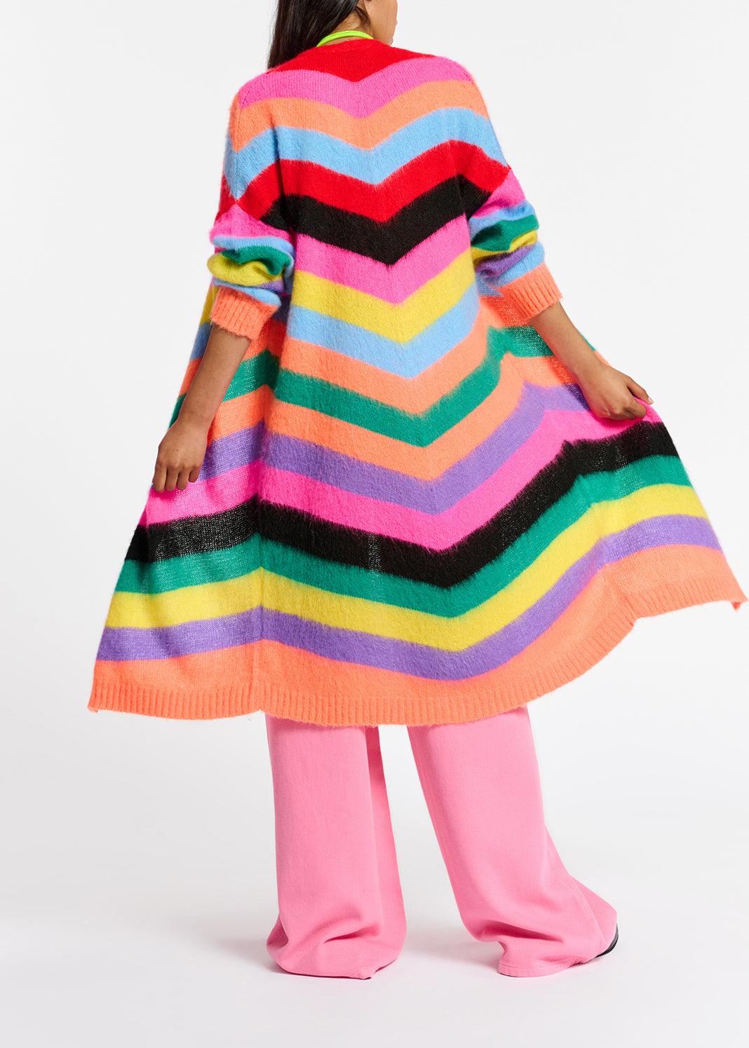 Multicolor striped midi-length cardigan RE—SSENTIEL | Essentiel second hand