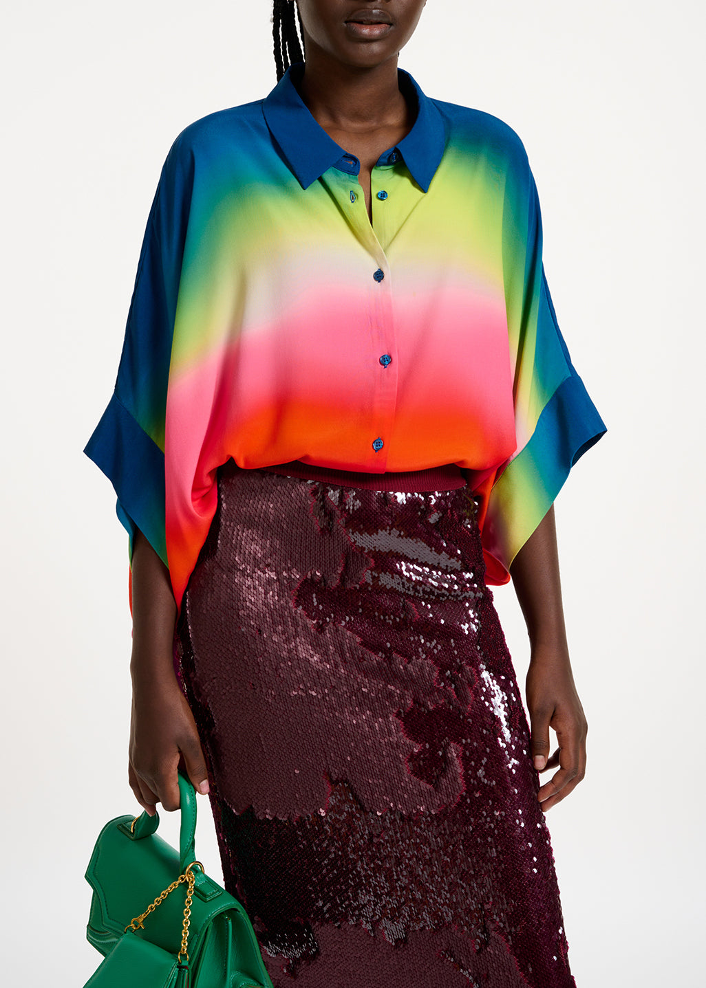 Chemise oversize à  dégradé multicolore RE—SSENTIEL | Essentiel second hand