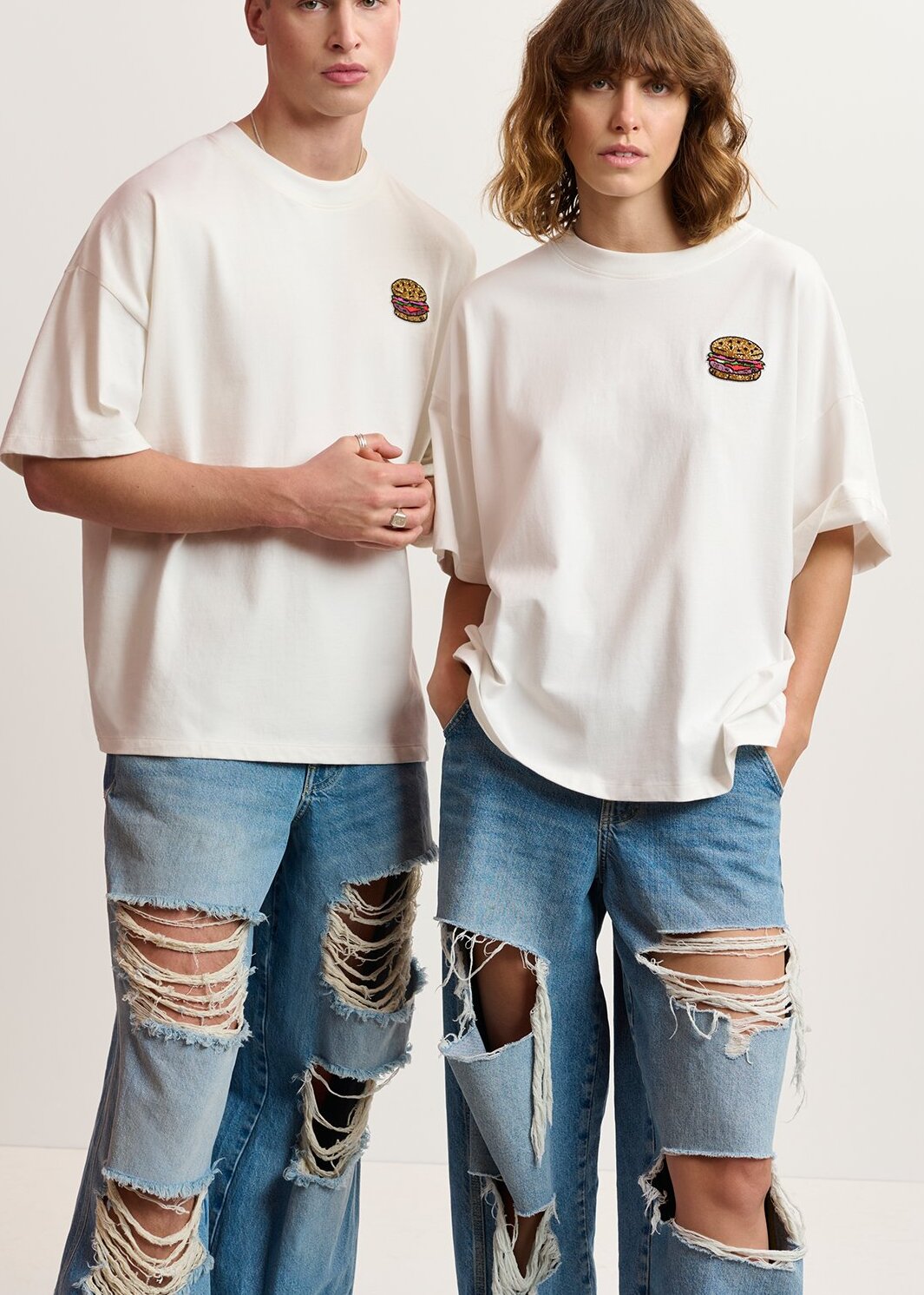 Distressed wide-leg blue jeans RE—SSENTIEL | Essentiel second hand