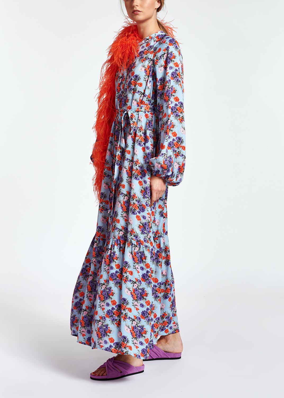 Robe maxi bleu clair à manches longues RE—SSENTIEL | Essentiel second hand