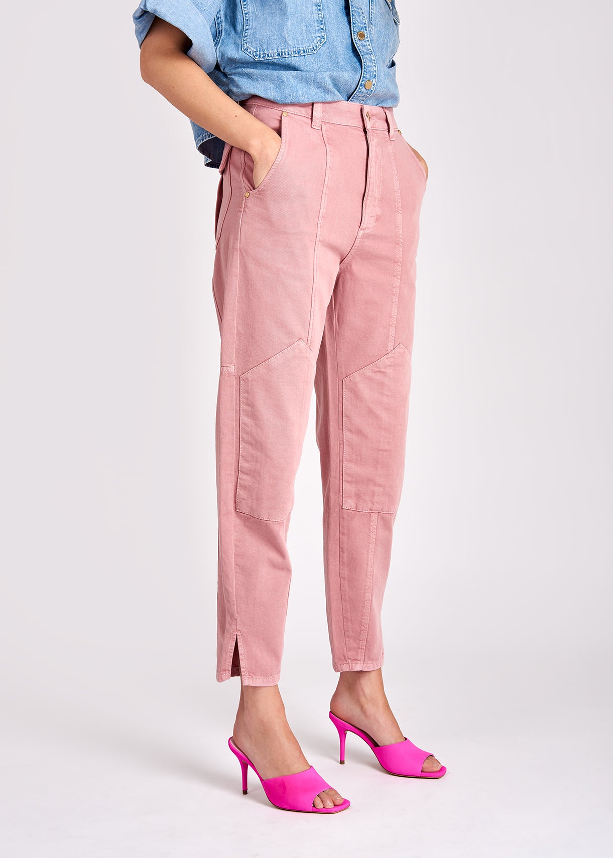 Pantalon treillis vieux rose RE—SSENTIEL | Essentiel second hand