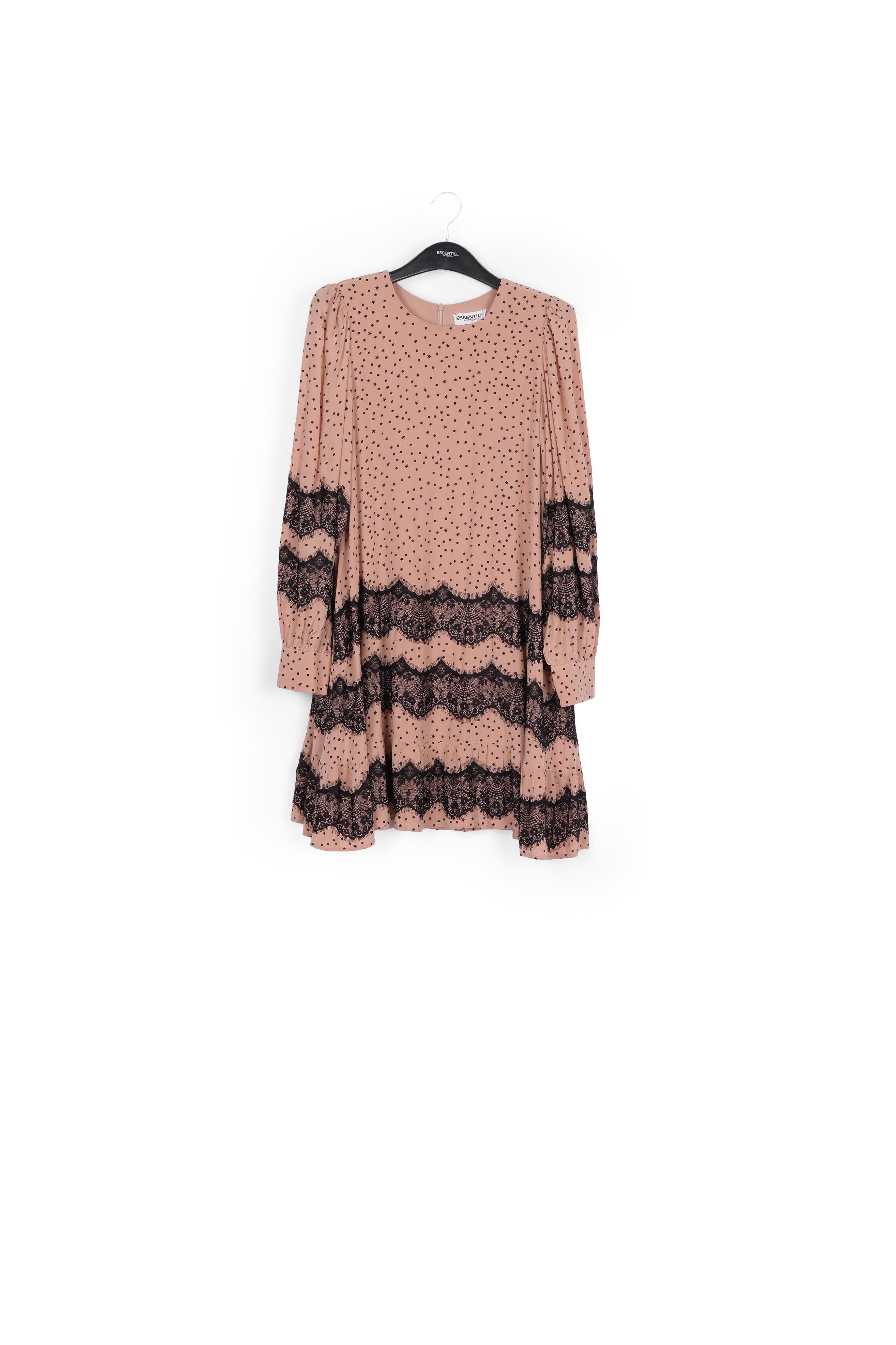 Perzikkleurige mini-jurk met kant RE—SSENTIEL | Essentiel second hand