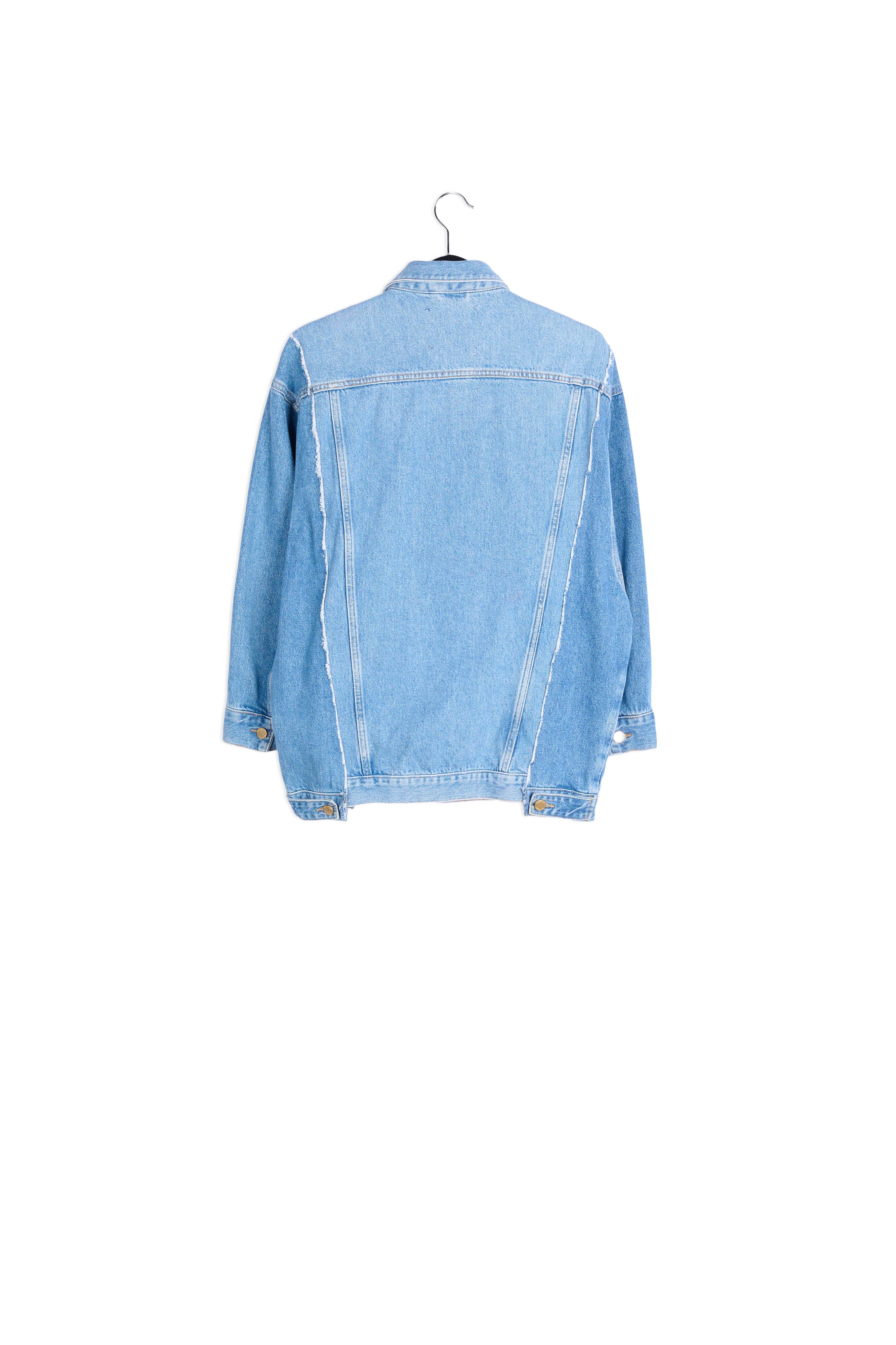 Two-tone frayed oversized denim jacket RE—SSENTIEL | Essentiel second hand