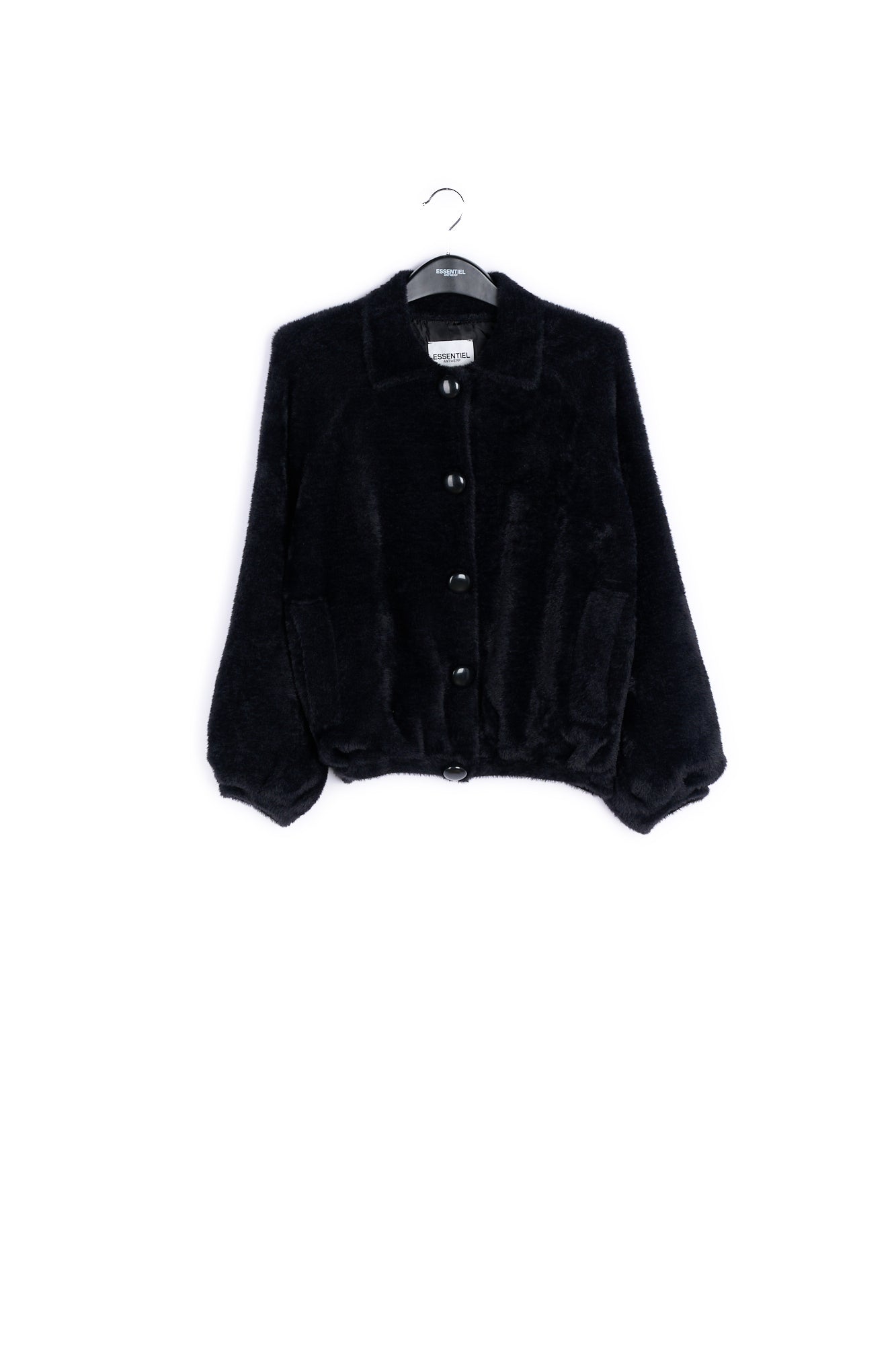 Black knitted short jacket RE—SSENTIEL | Essentiel second hand