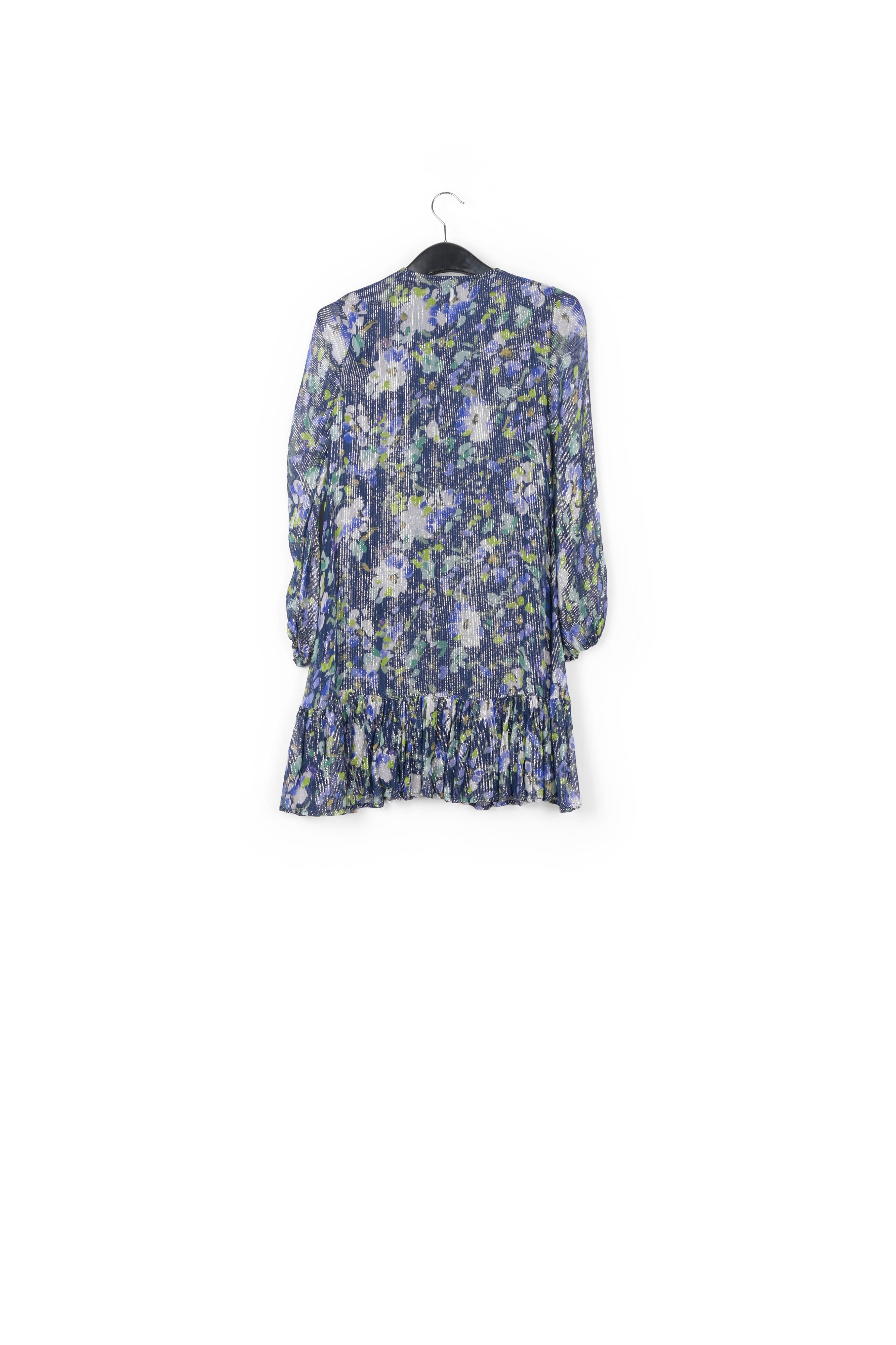 Dark blue floral-print a-line dress RE—SSENTIEL | Essentiel second hand