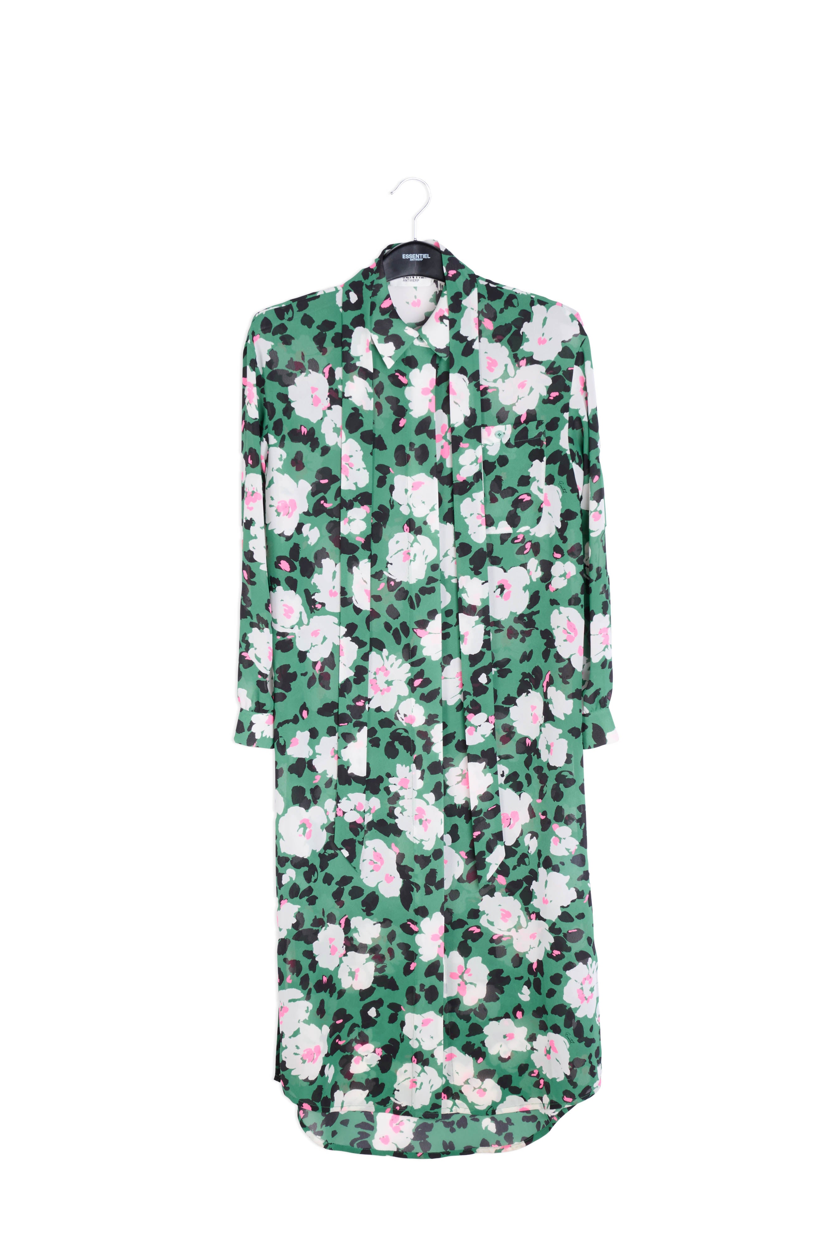 Green floral-print shirt dress RE—SSENTIEL | Essentiel second hand