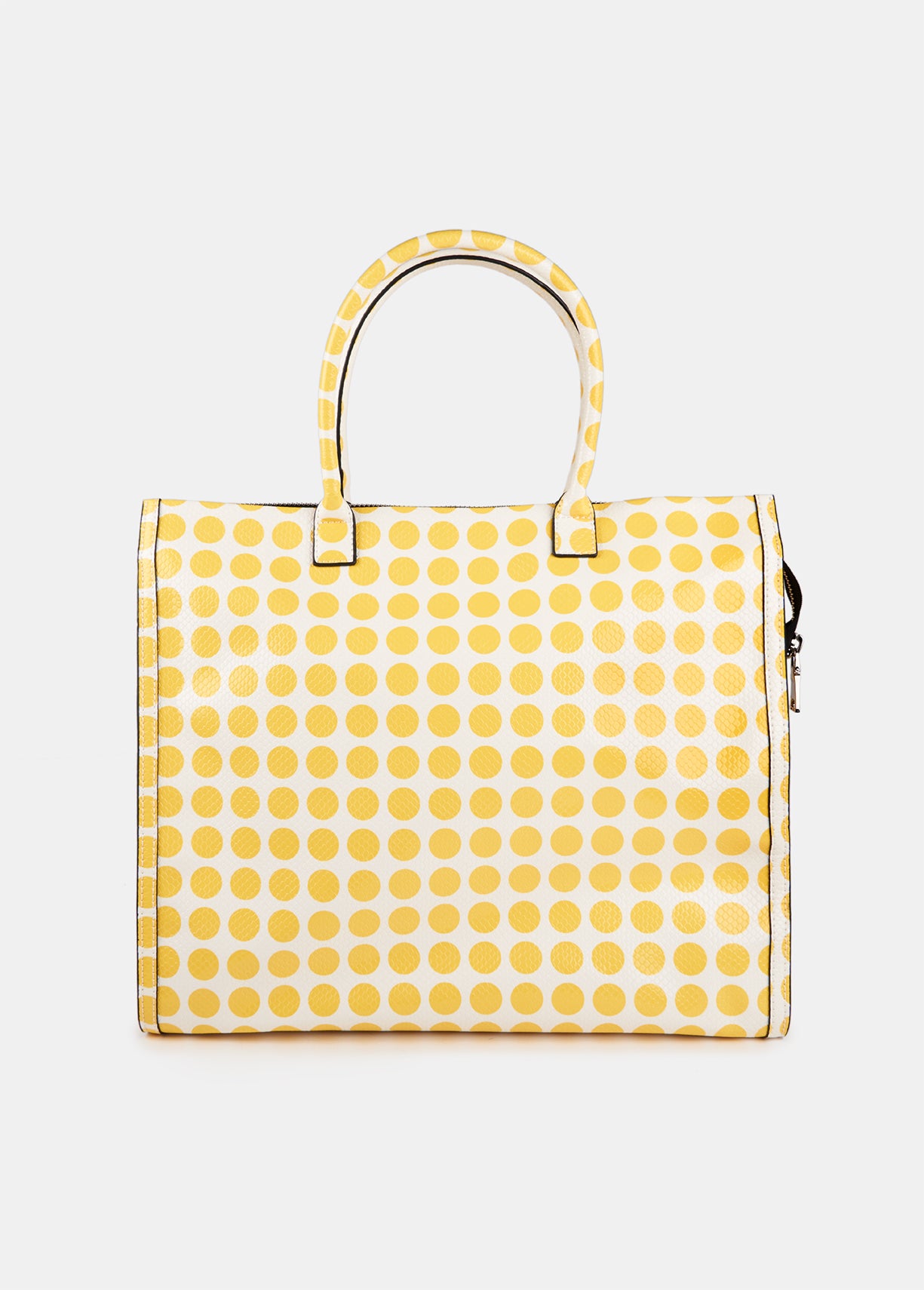 Large white and yellow dotted shopper bag RE—SSENTIEL | Essentiel second hand