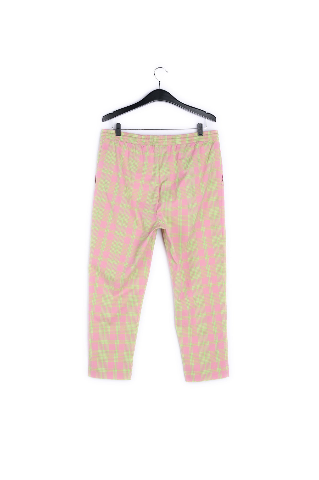 Dusty pink plaid cotton-blend pants RE—SSENTIEL | Essentiel second hand