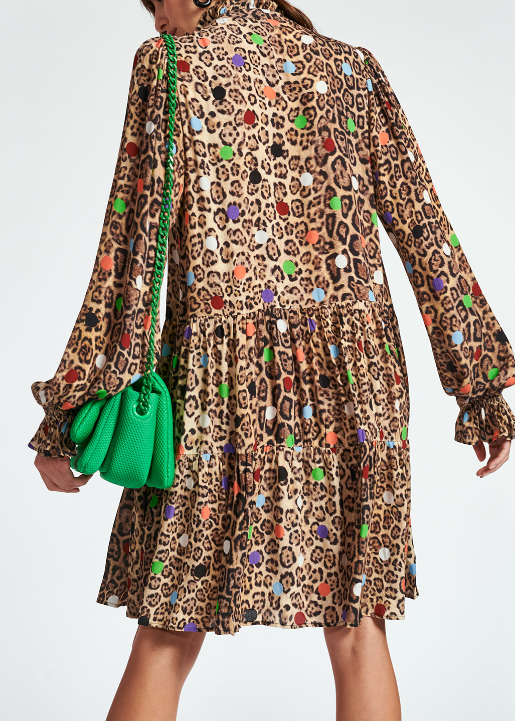 A-lijn mini-jurk met luipaardprint en stippen RE—SSENTIEL | Essentiel second hand