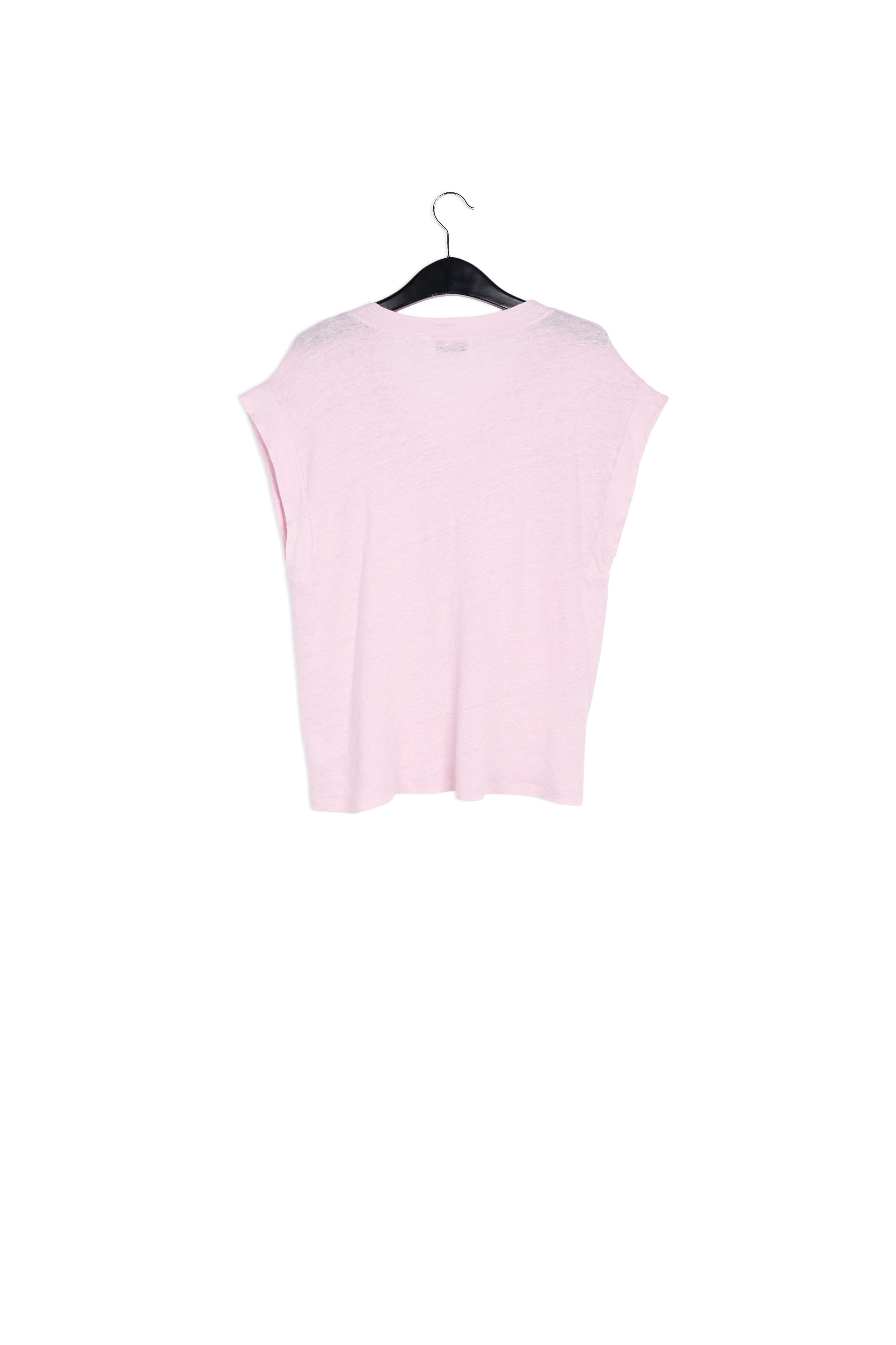 Lilac linen v-neck t-shirt RE—SSENTIEL | Essentiel second hand