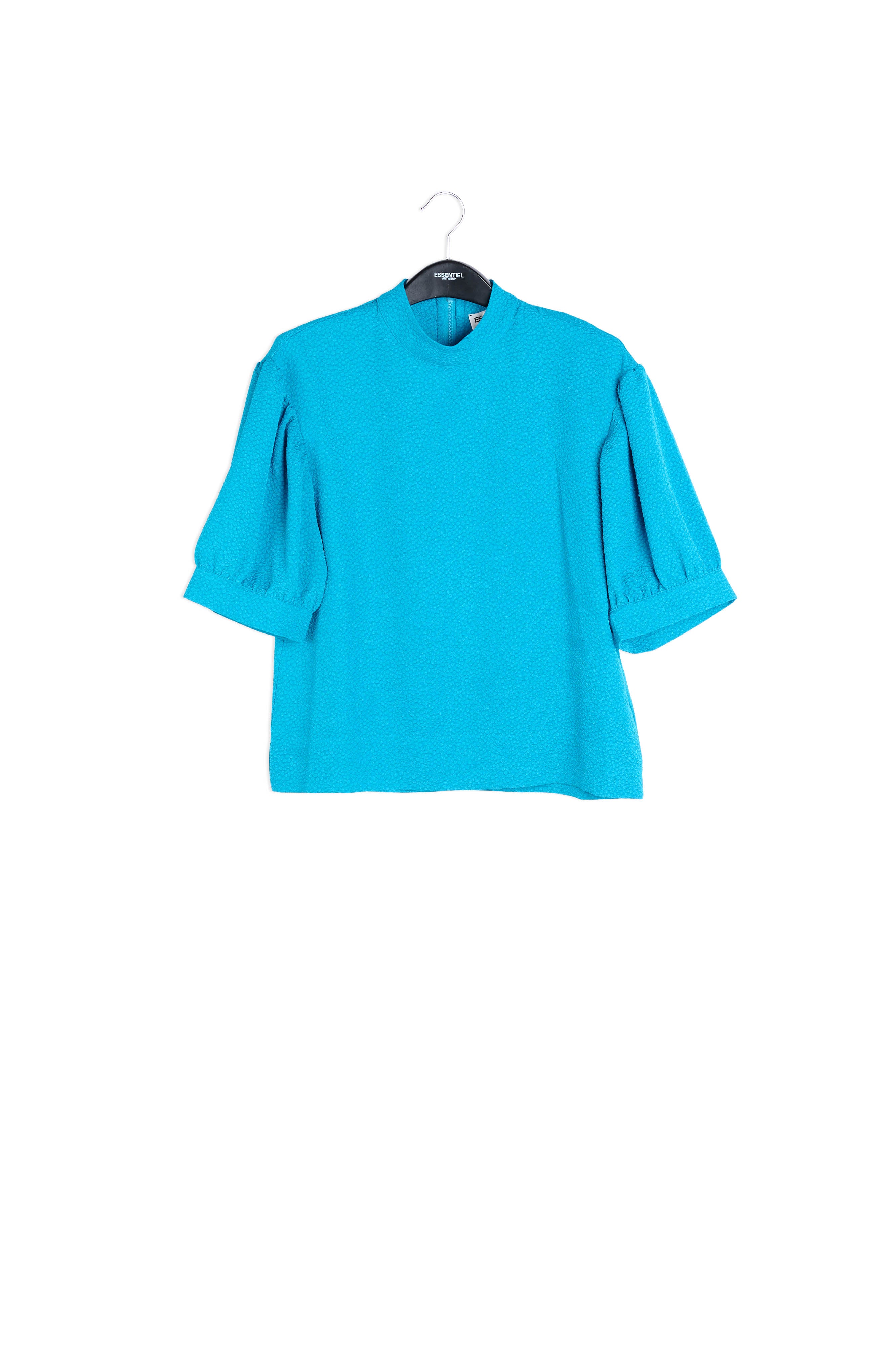 Blue top with puffed sleeves RE—SSENTIEL | Essentiel second hand