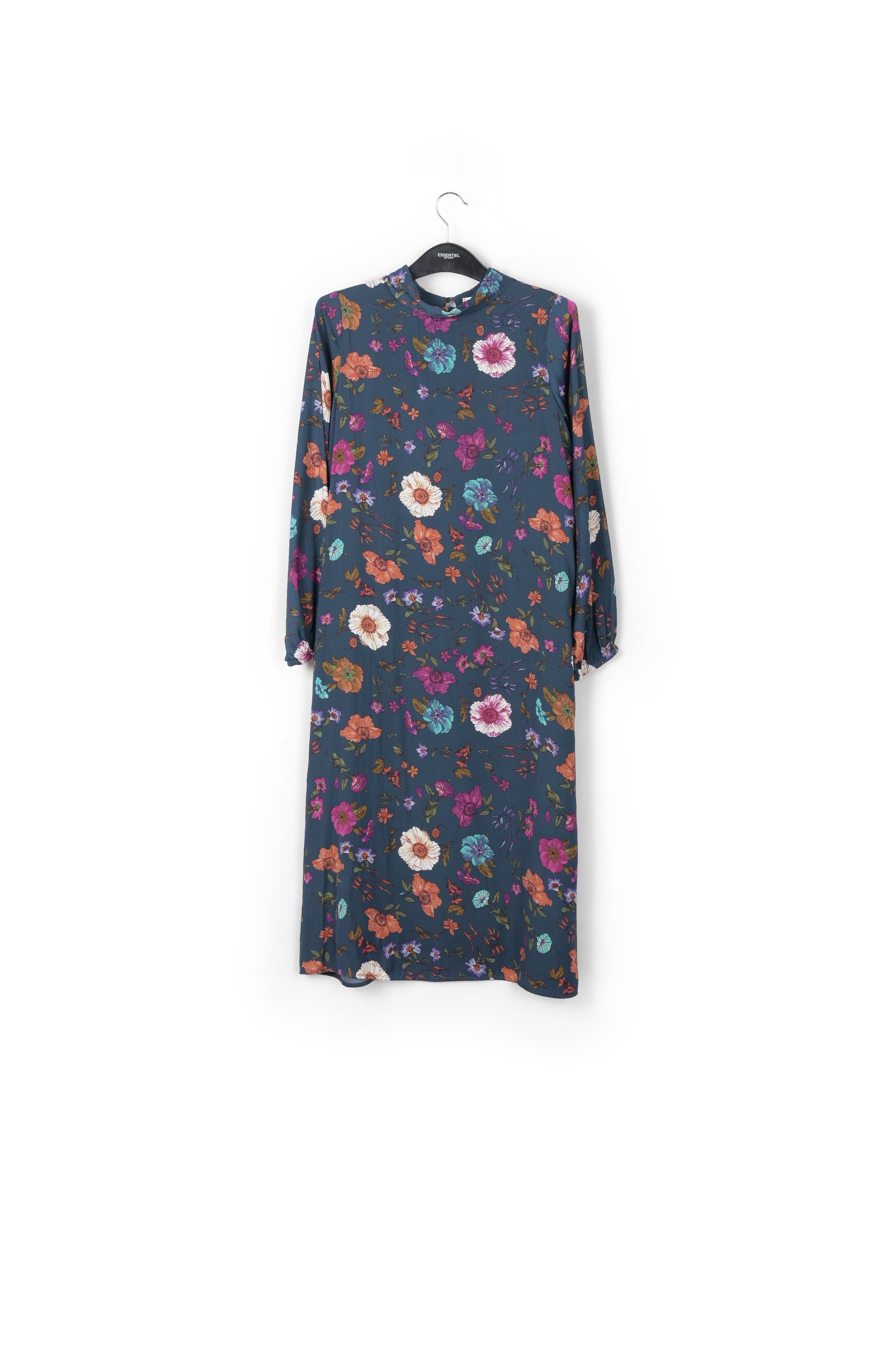 Robe mi-longue bleue avec imprimé jacinthes RE—SSENTIEL | Essentiel second hand