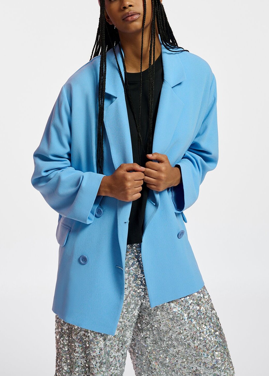 Blazer croisé bleu RE—SSENTIEL | Essentiel second hand