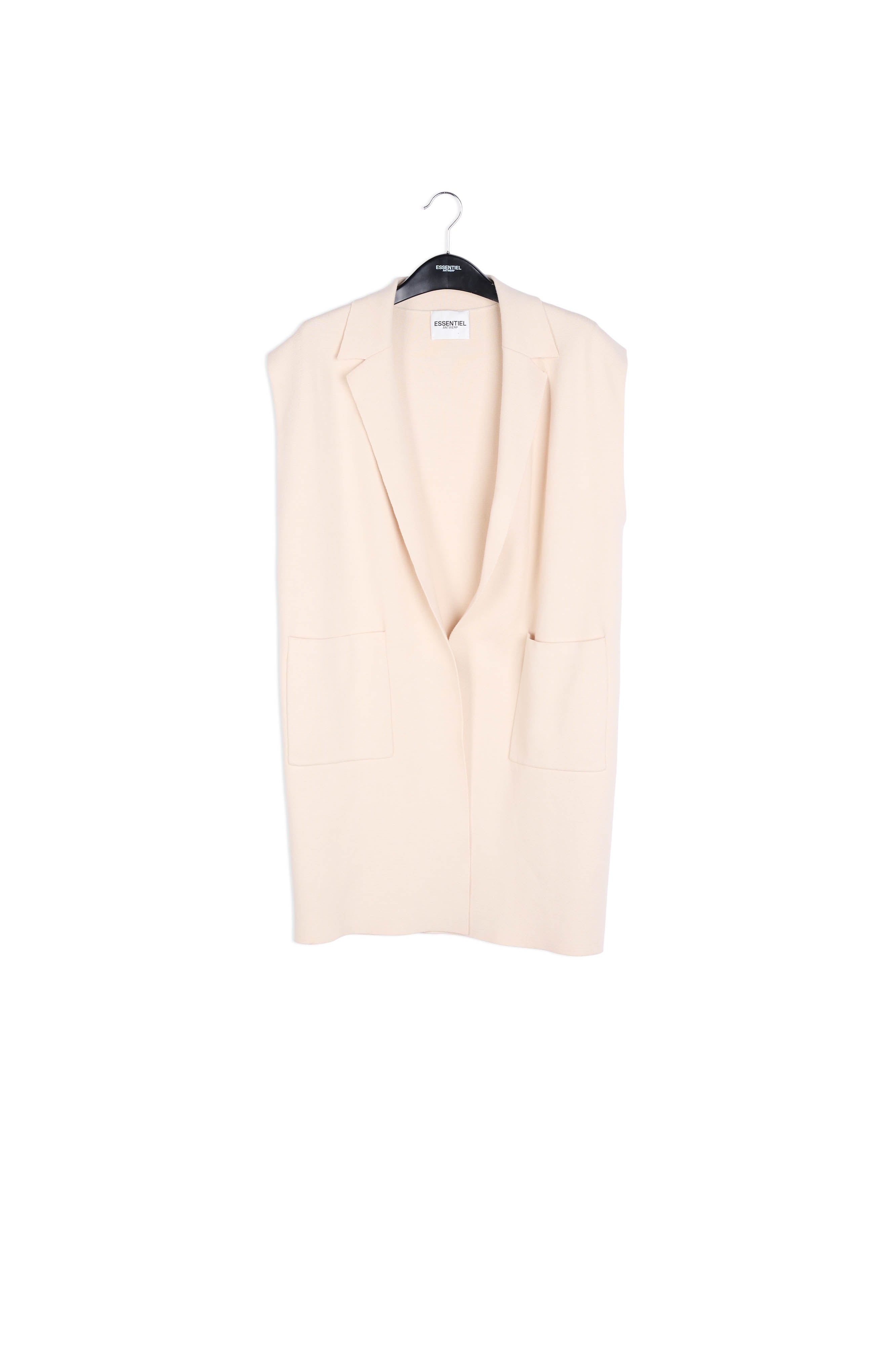 Gebroken witte cardigan zonder mouwen RE—SSENTIEL | Essentiel second hand