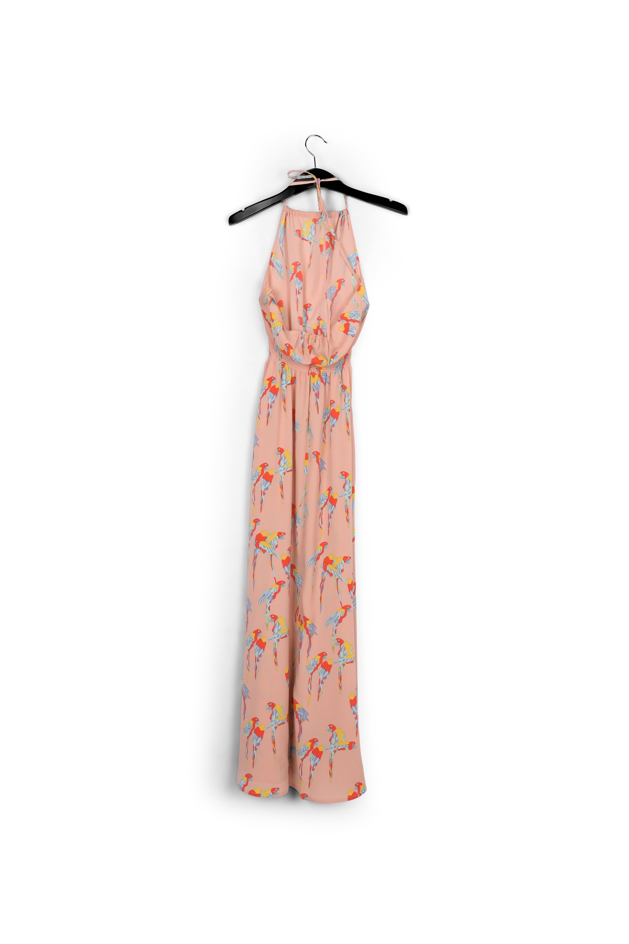 Pink halterneck maxi dress in print RE—SSENTIEL | Essentiel second hand