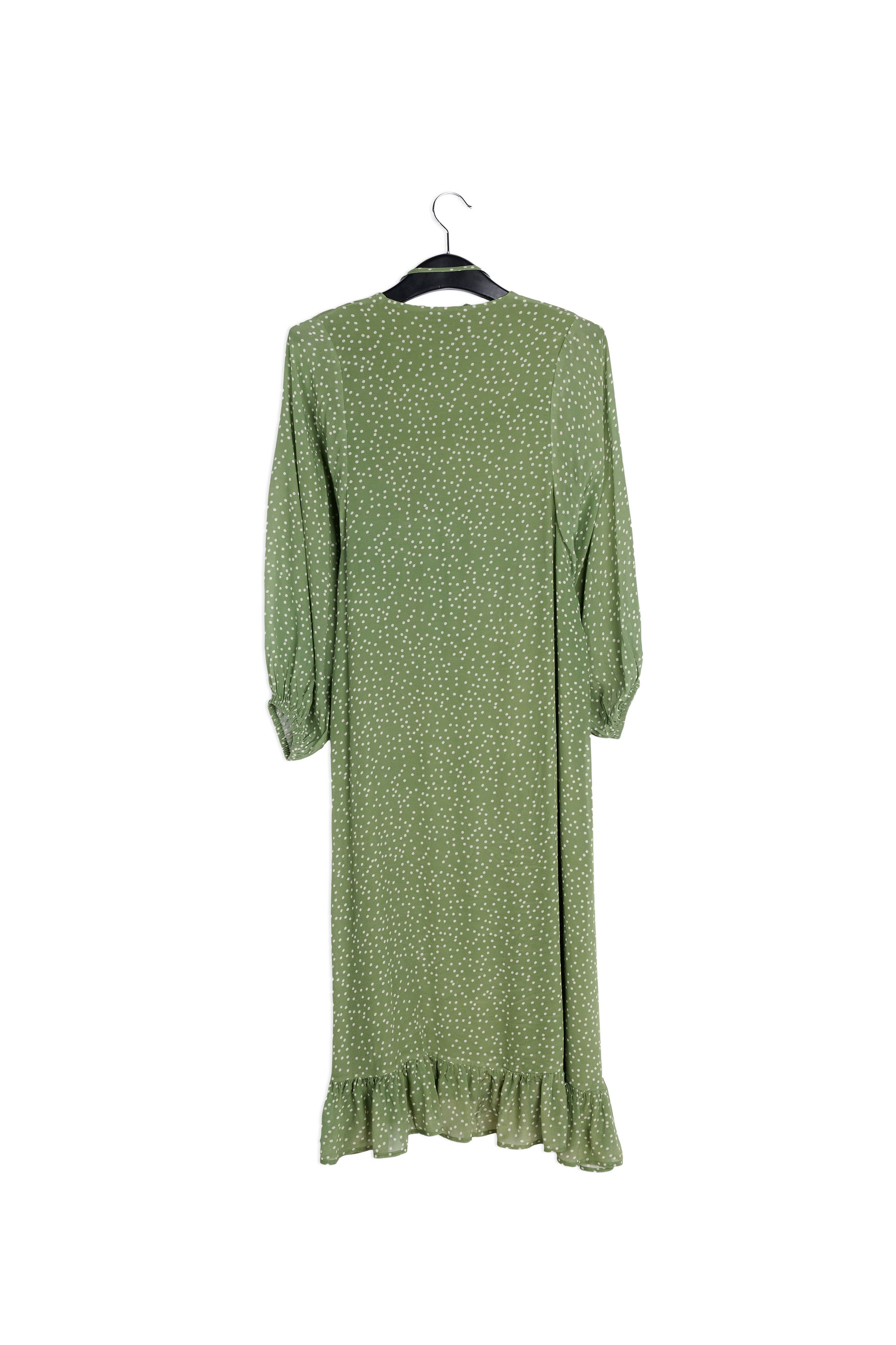 Green polka dot midi dress RE—SSENTIEL | Essentiel second hand
