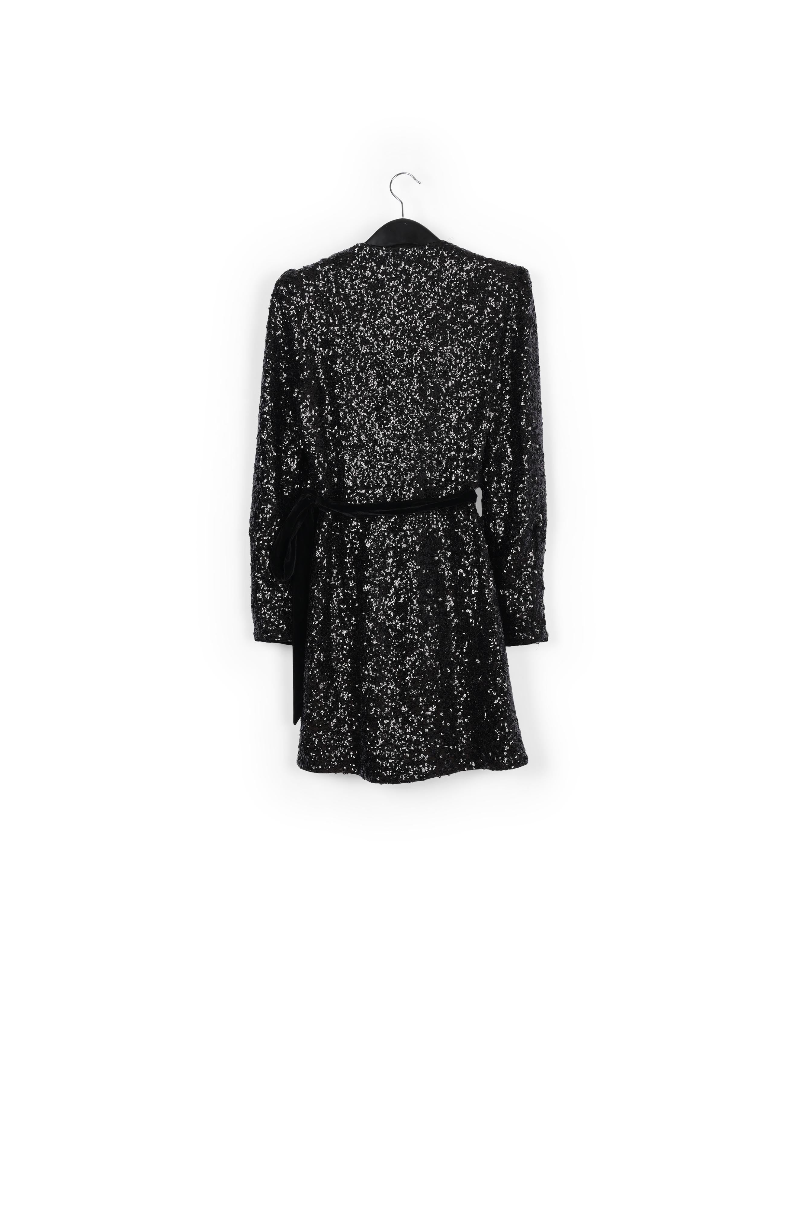 Black sequined mini wrap dress RE—SSENTIEL | Essentiel second hand